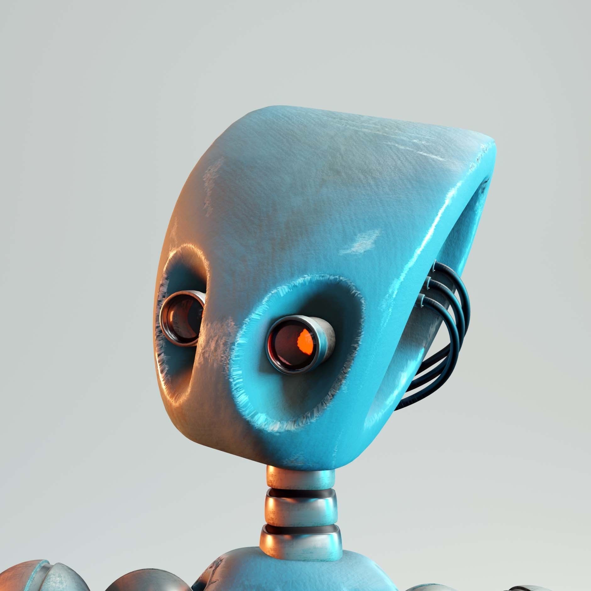 Fully-Rigged Robot 3D Model - Realistic Android Blender 3D model_8