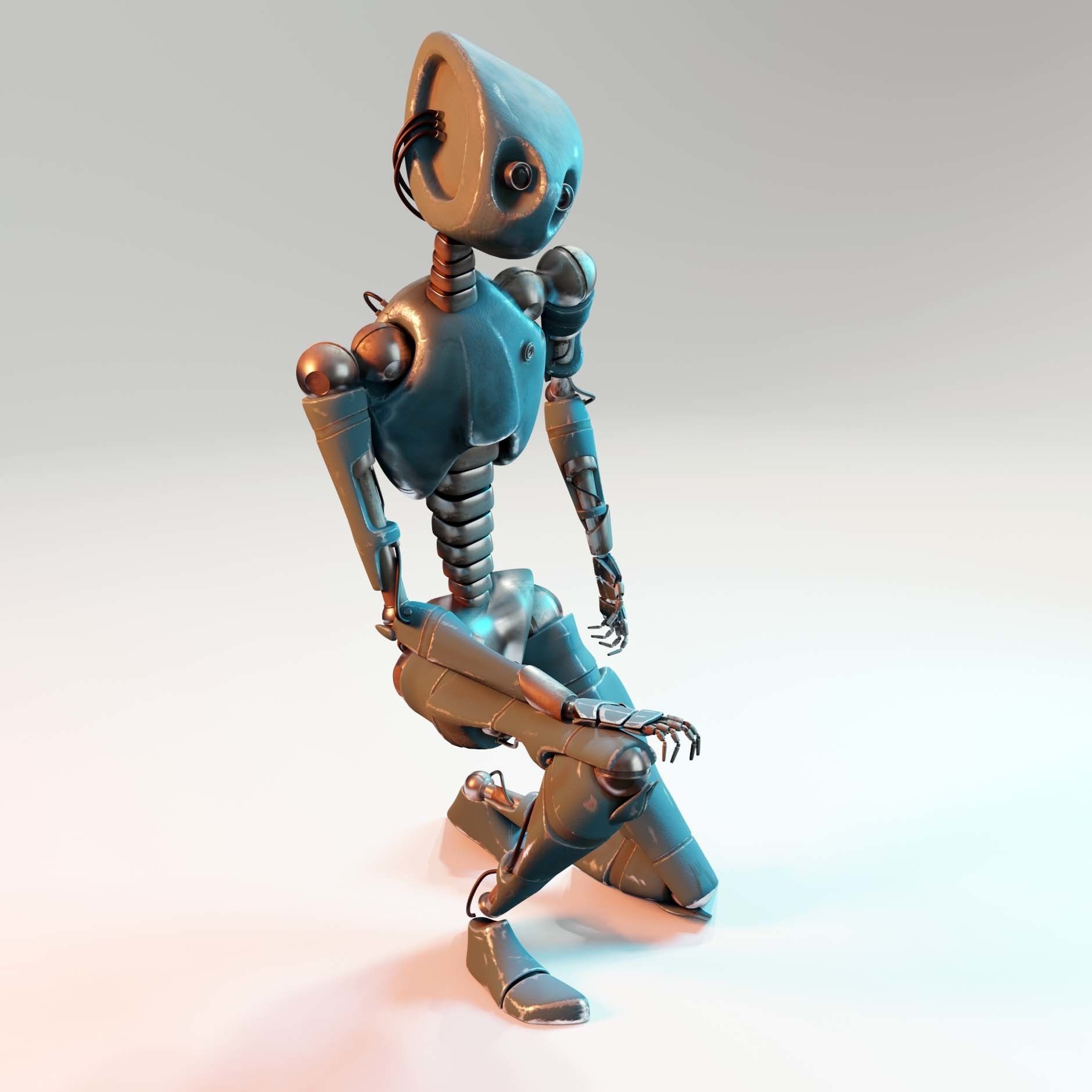 Fully-Rigged Robot 3D Model - Realistic Android Blender 3D model_2