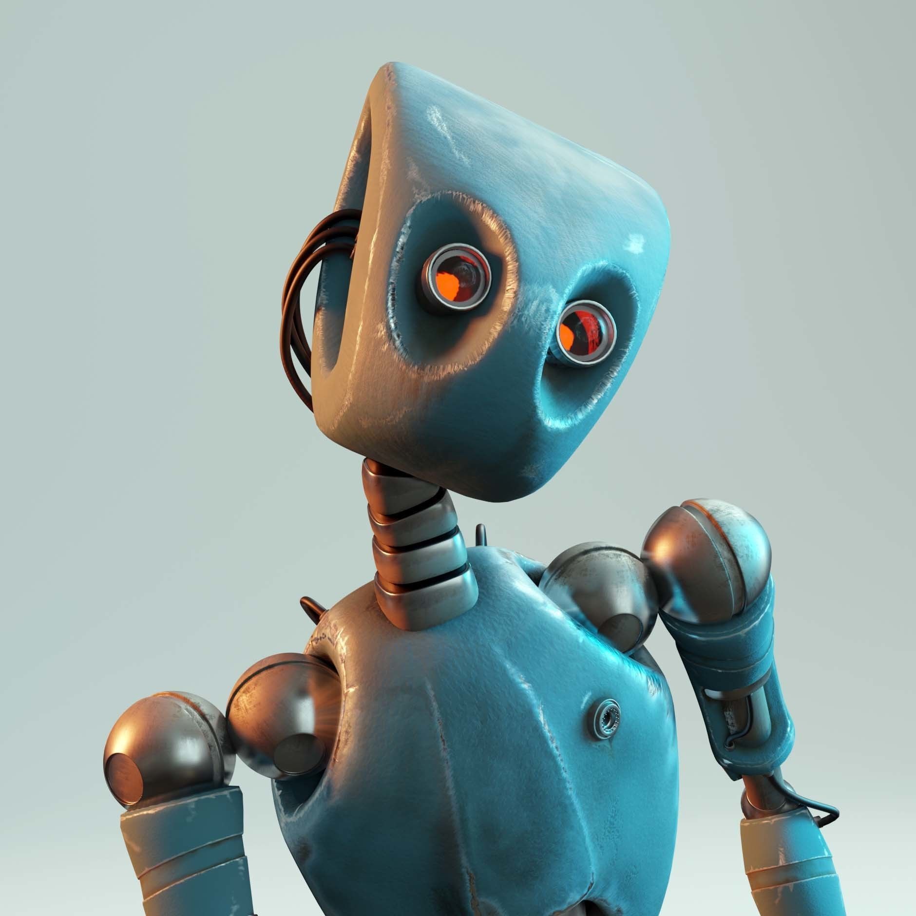 FullyRigged Robot 3D Model Realistic Android Blender 3D model rigged