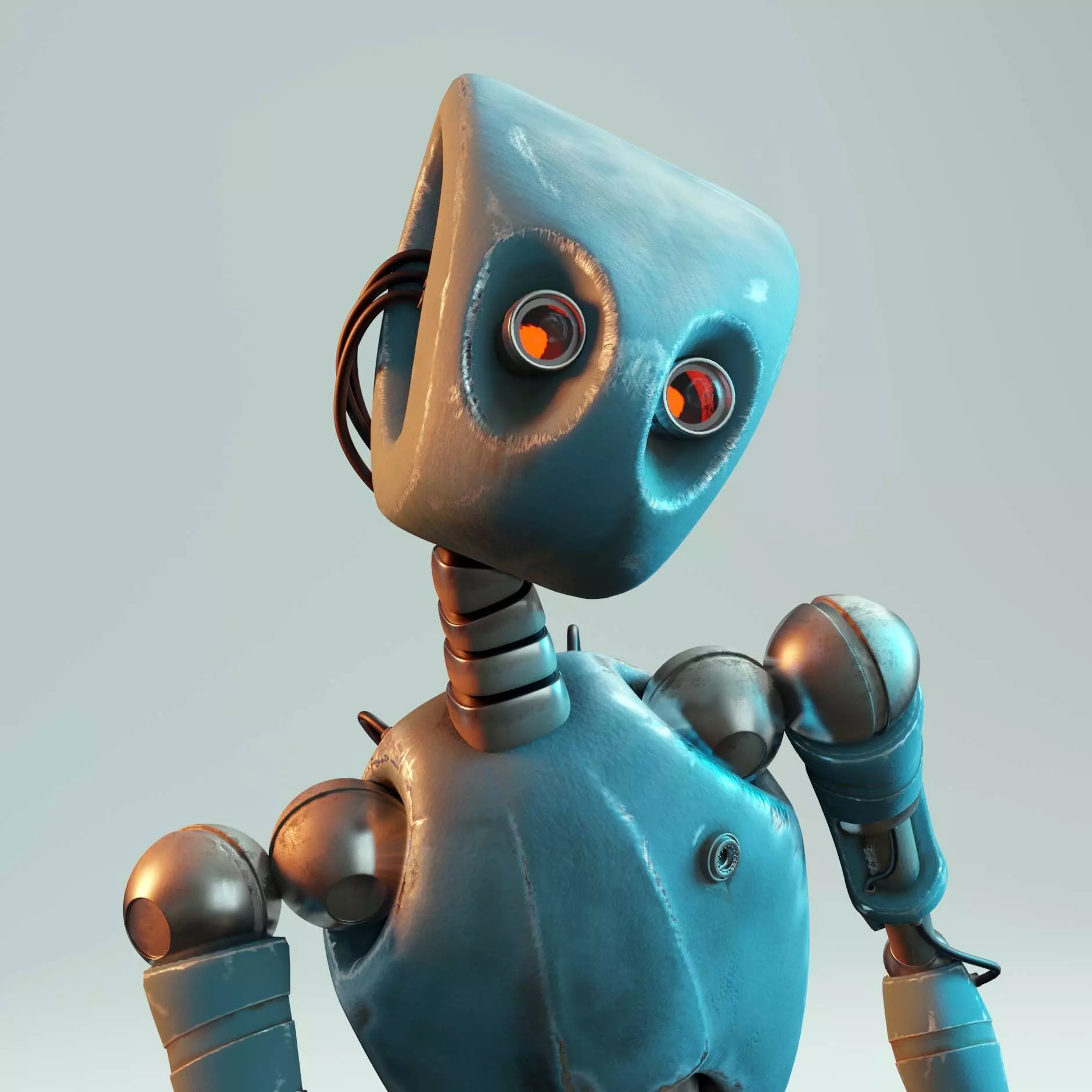 Fully-Rigged Robot 3D Model - Realistic Android Blender 3D model_0