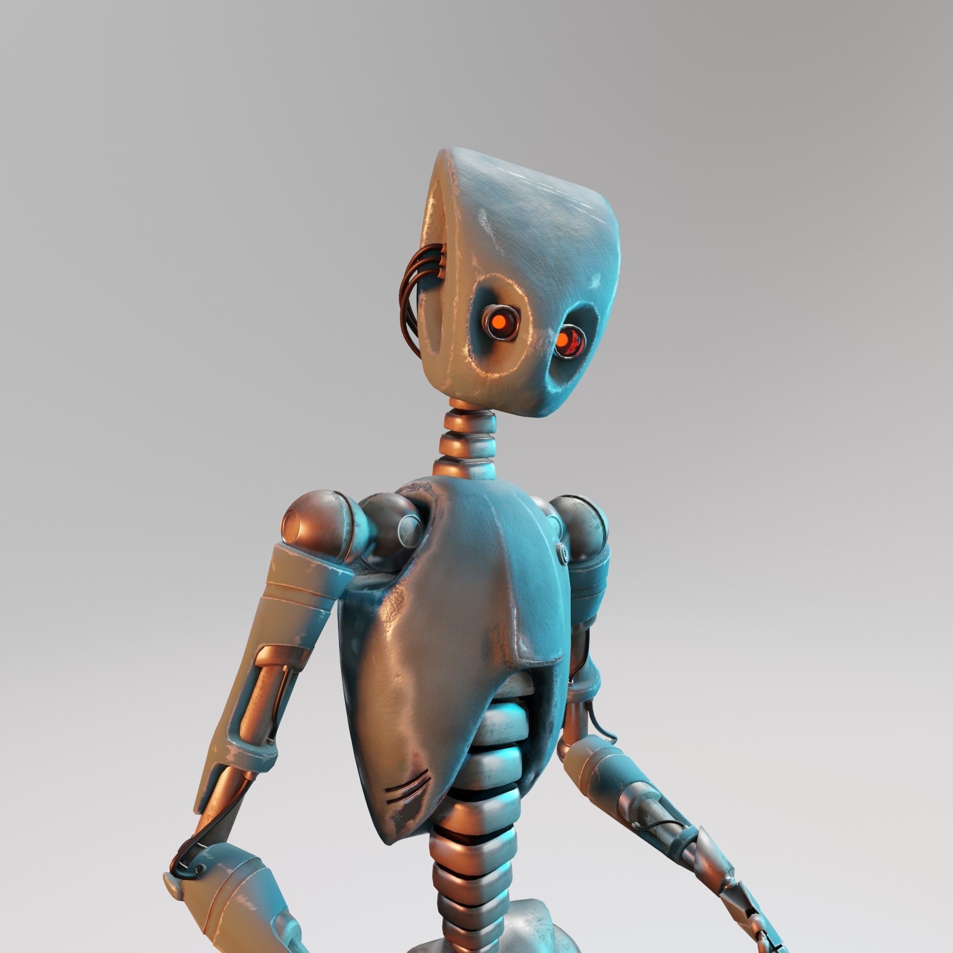 Fully-Rigged Robot 3D Model - Realistic Android Blender 3D model_1