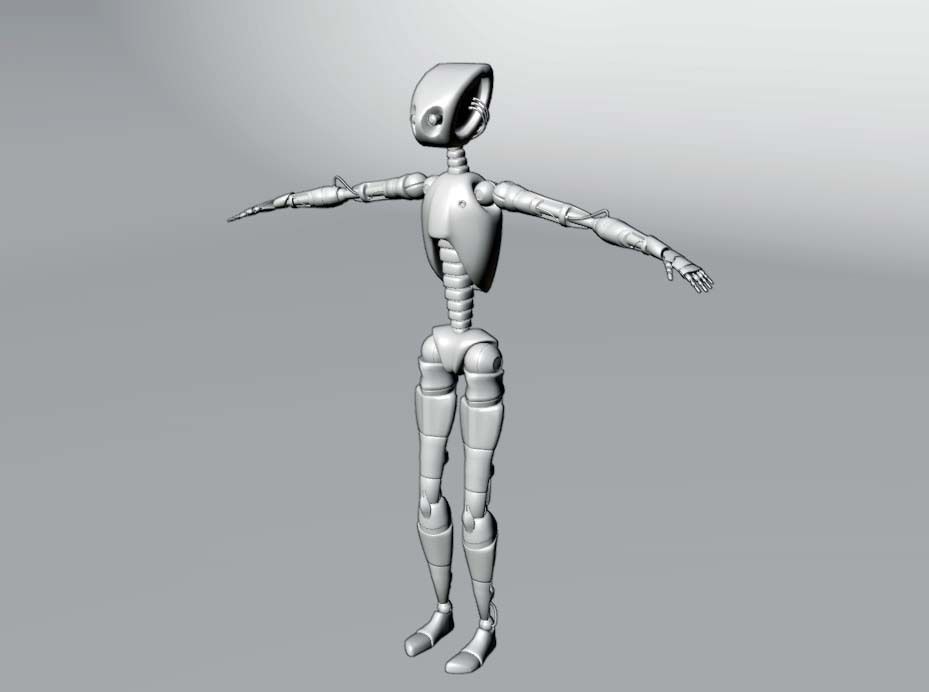 Fully-Rigged Robot 3D Model - Realistic Android Blender 3D model_4