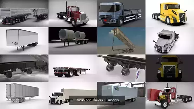 Trucks And Trailers 3D Model Collection