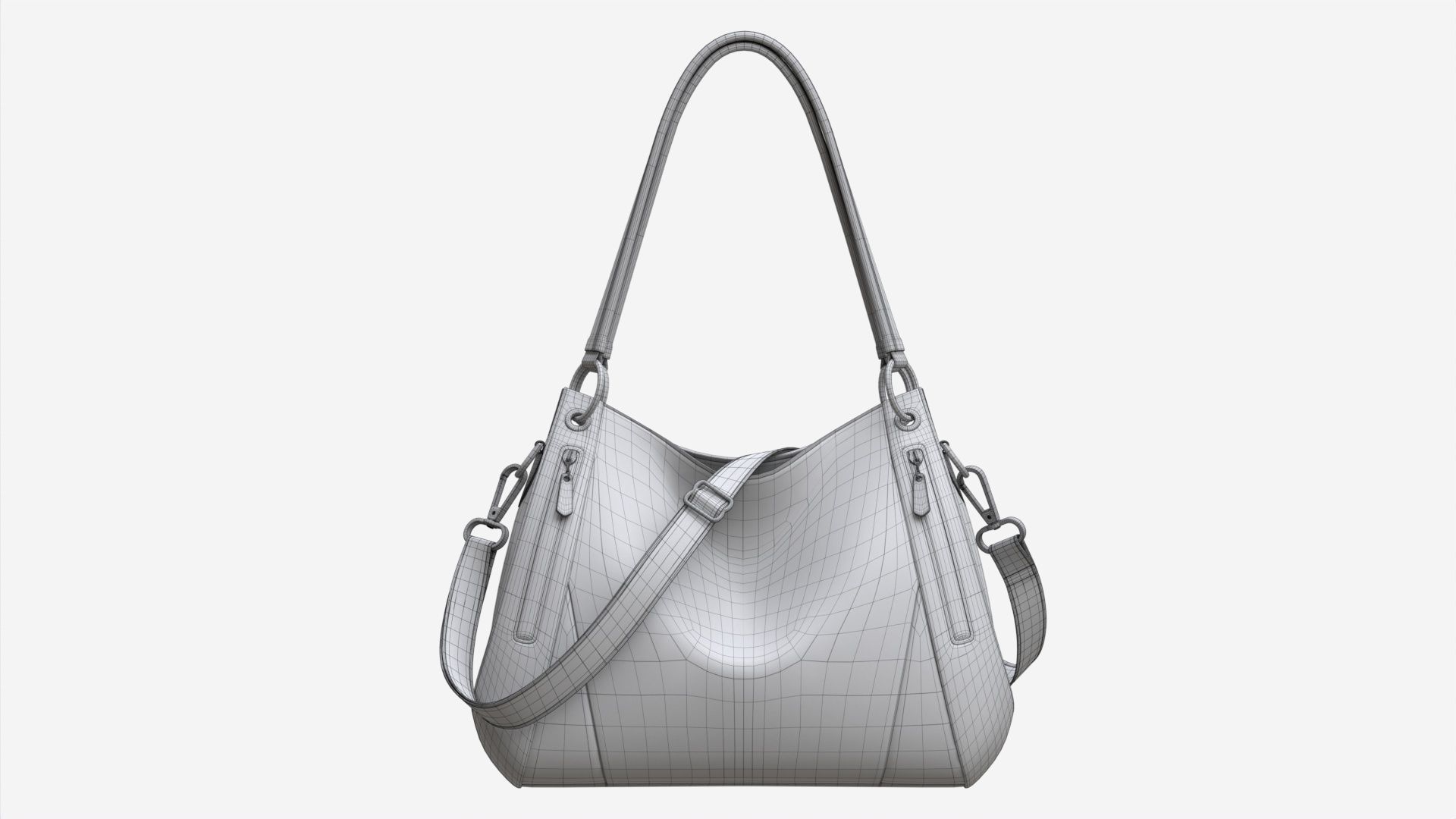 Women shoulder yellow leather bag 3D model_18