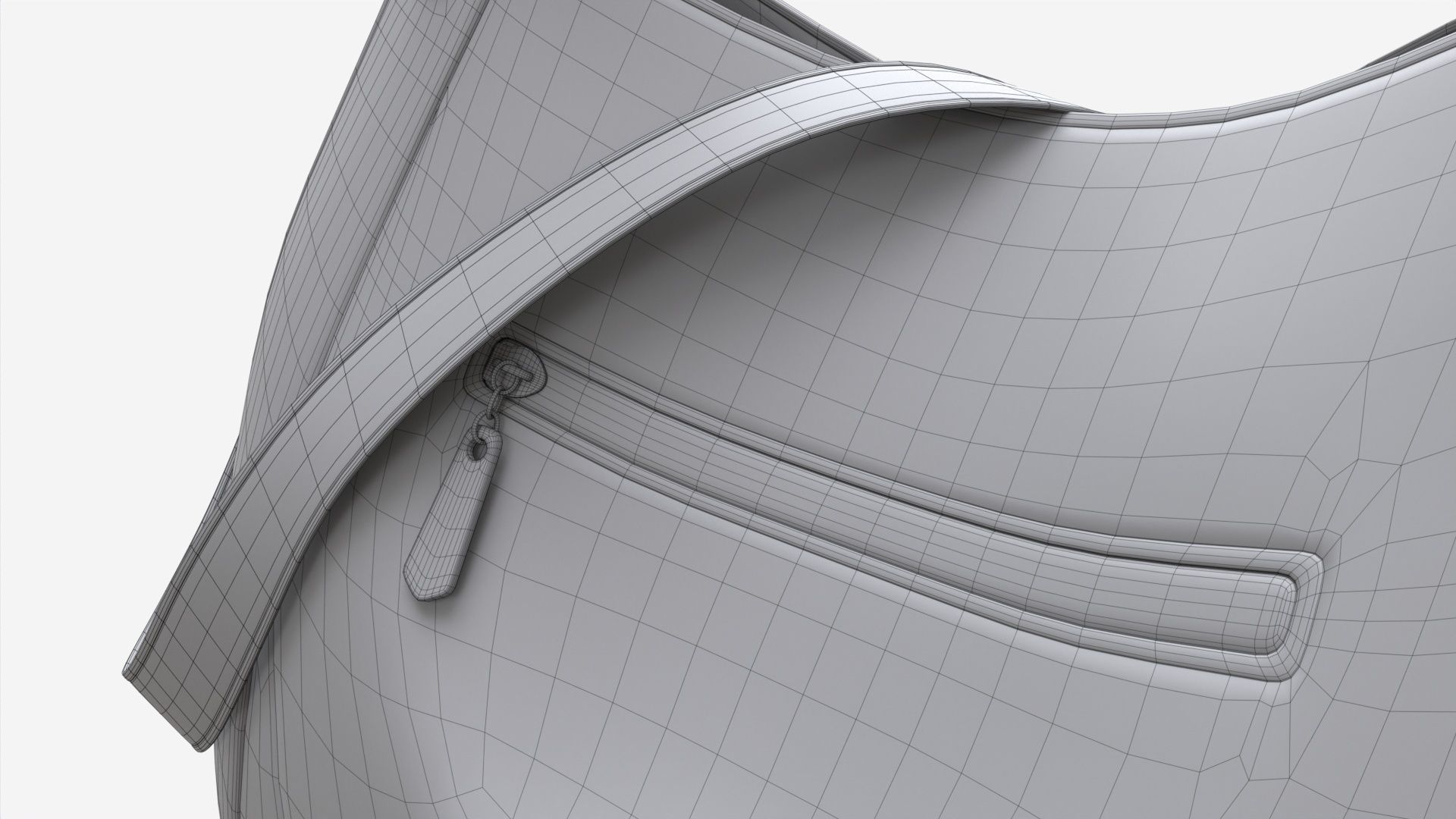 Women shoulder yellow leather bag 3D model_14