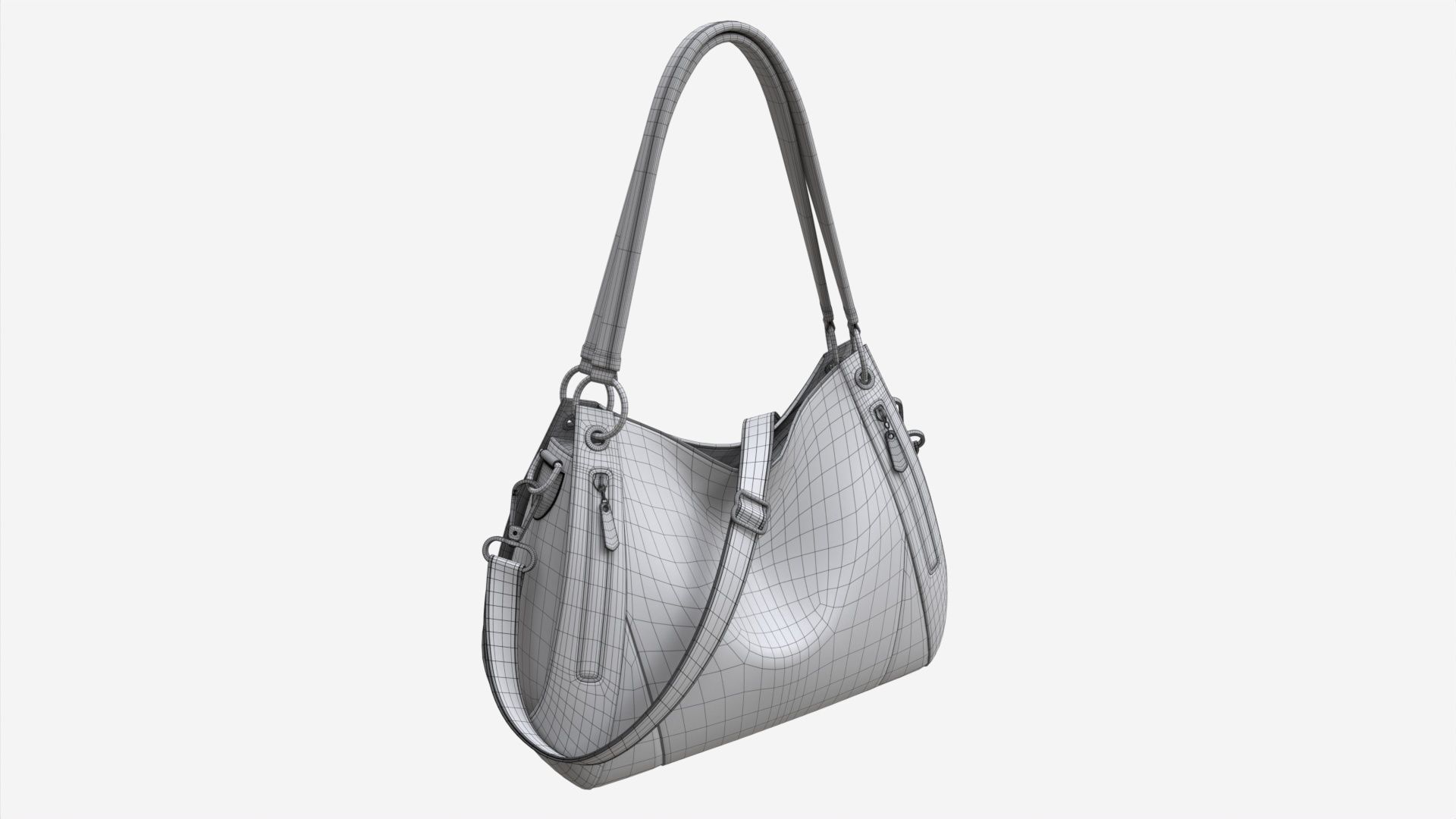 Women shoulder yellow leather bag 3D model_10