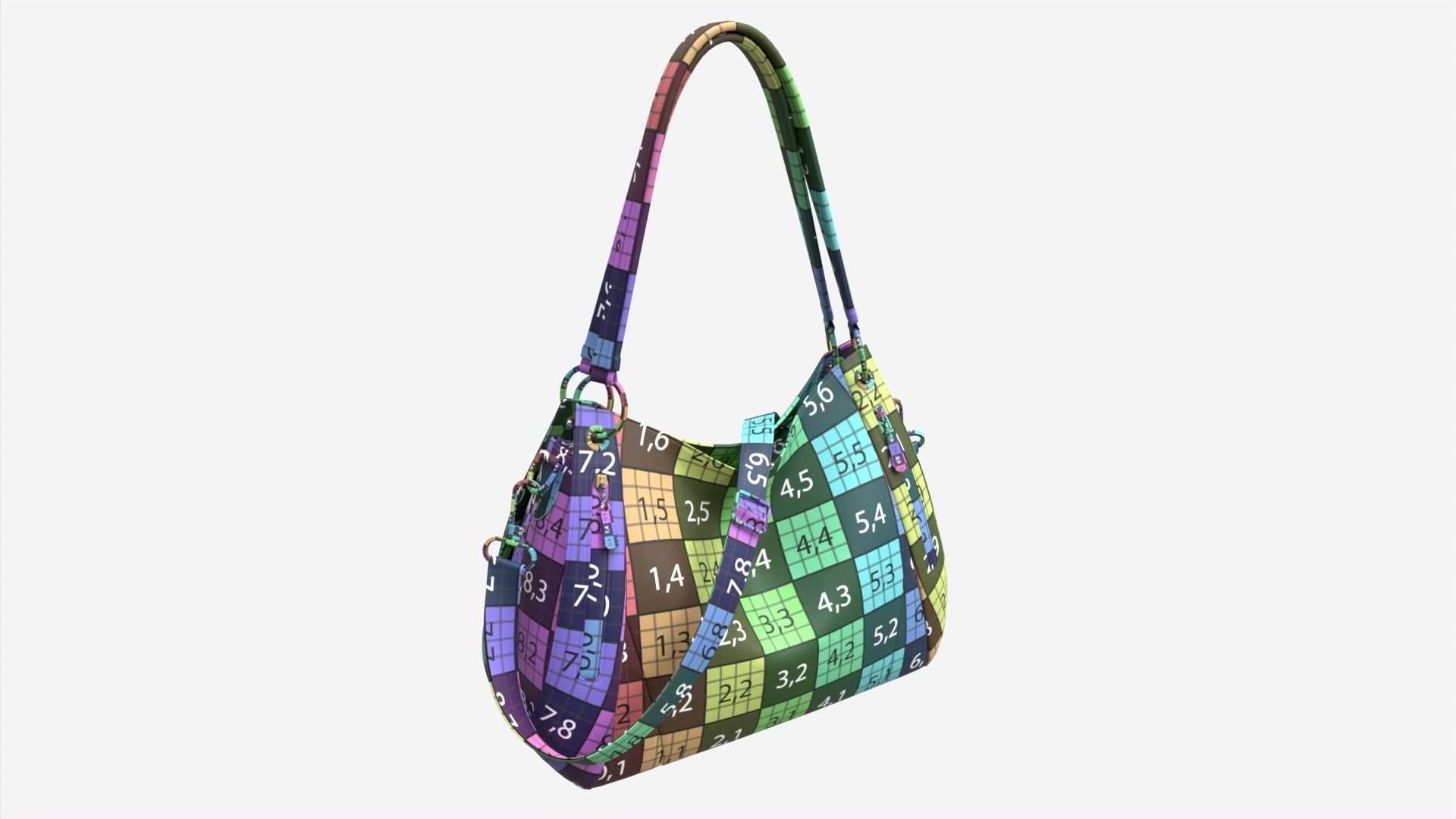 Women shoulder yellow leather bag 3D model_20