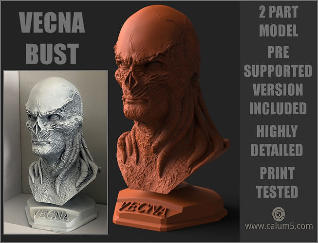Vecna Fan Art Bust 3D print model