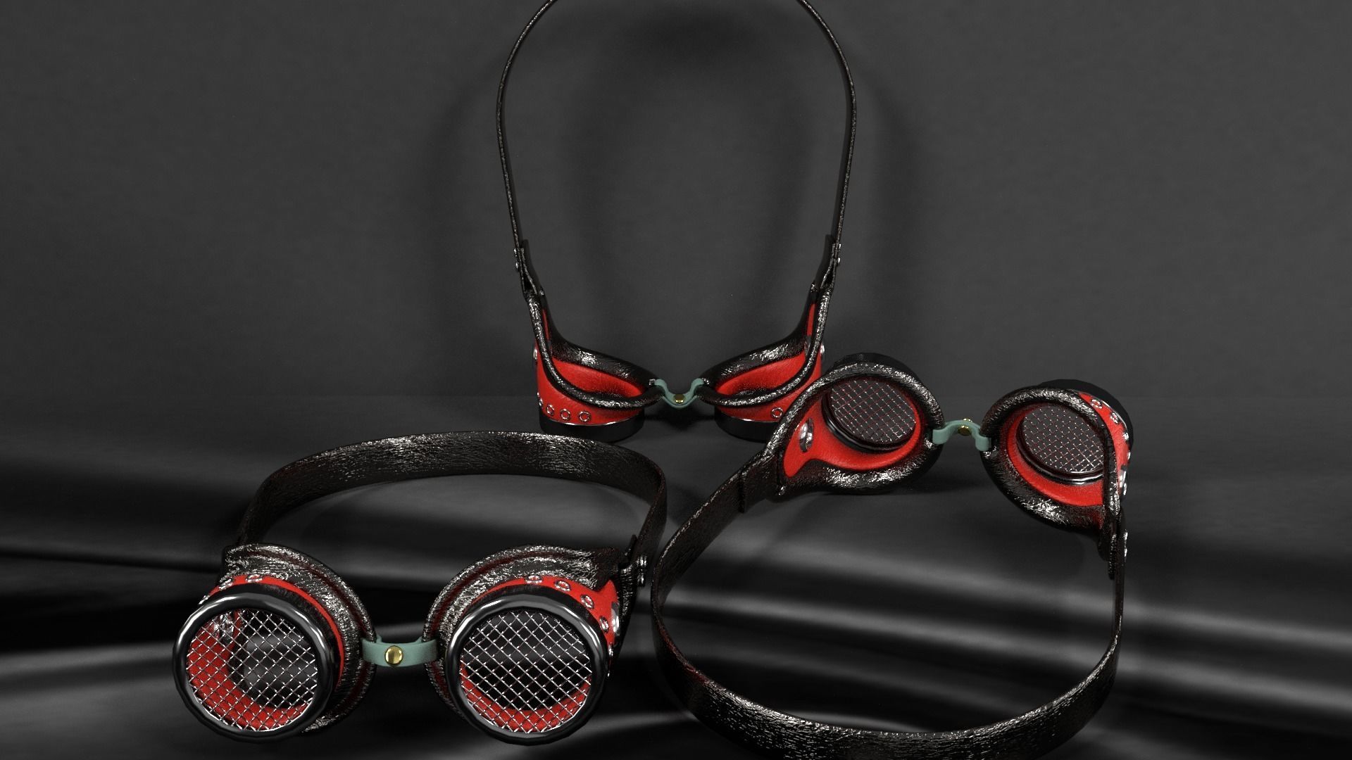 glasses pair of headphones 3D model_1