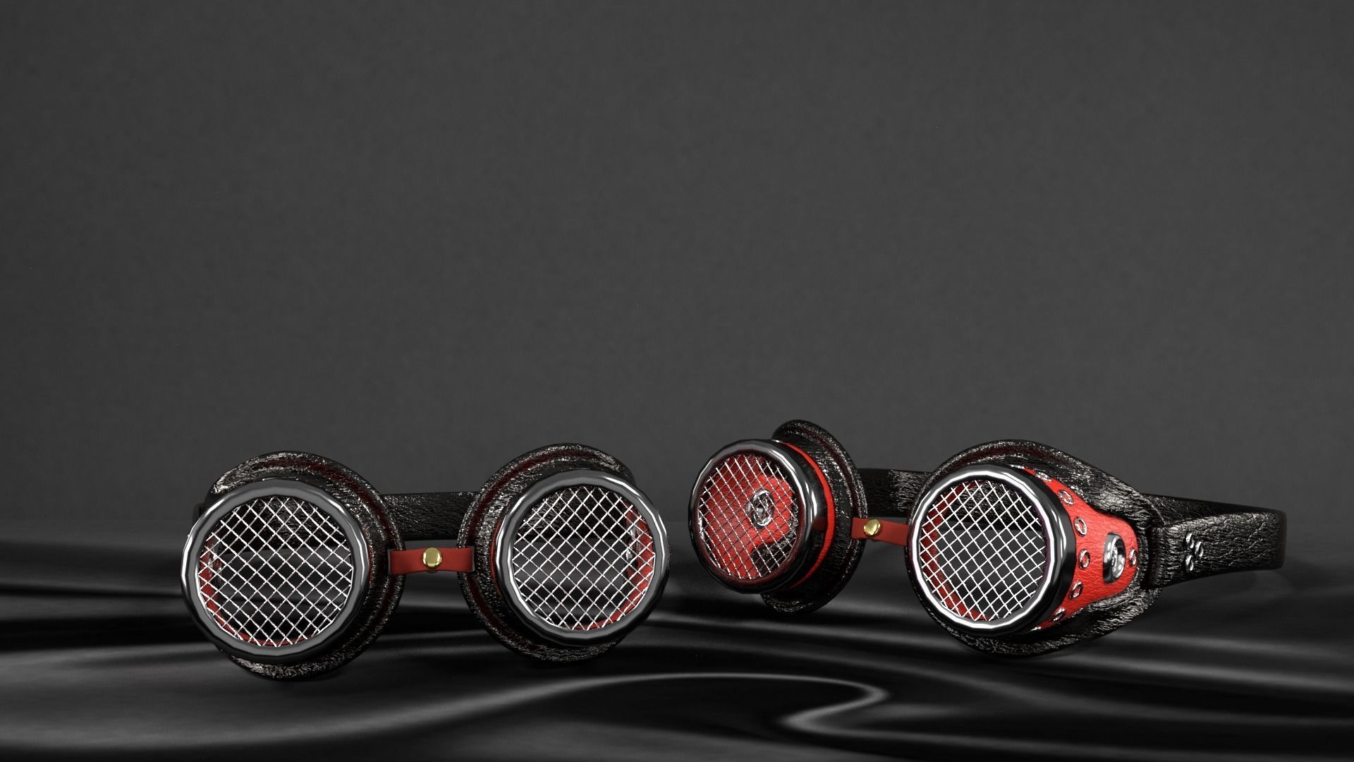 glasses pair of headphones 3D model_3