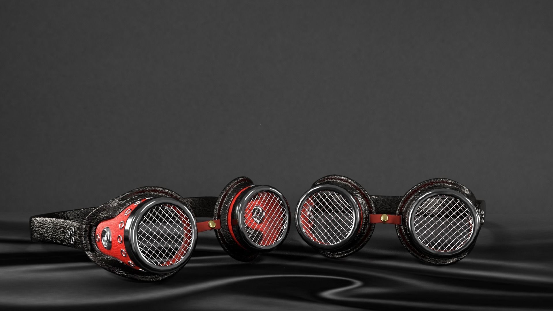 glasses pair of headphones 3D model_2