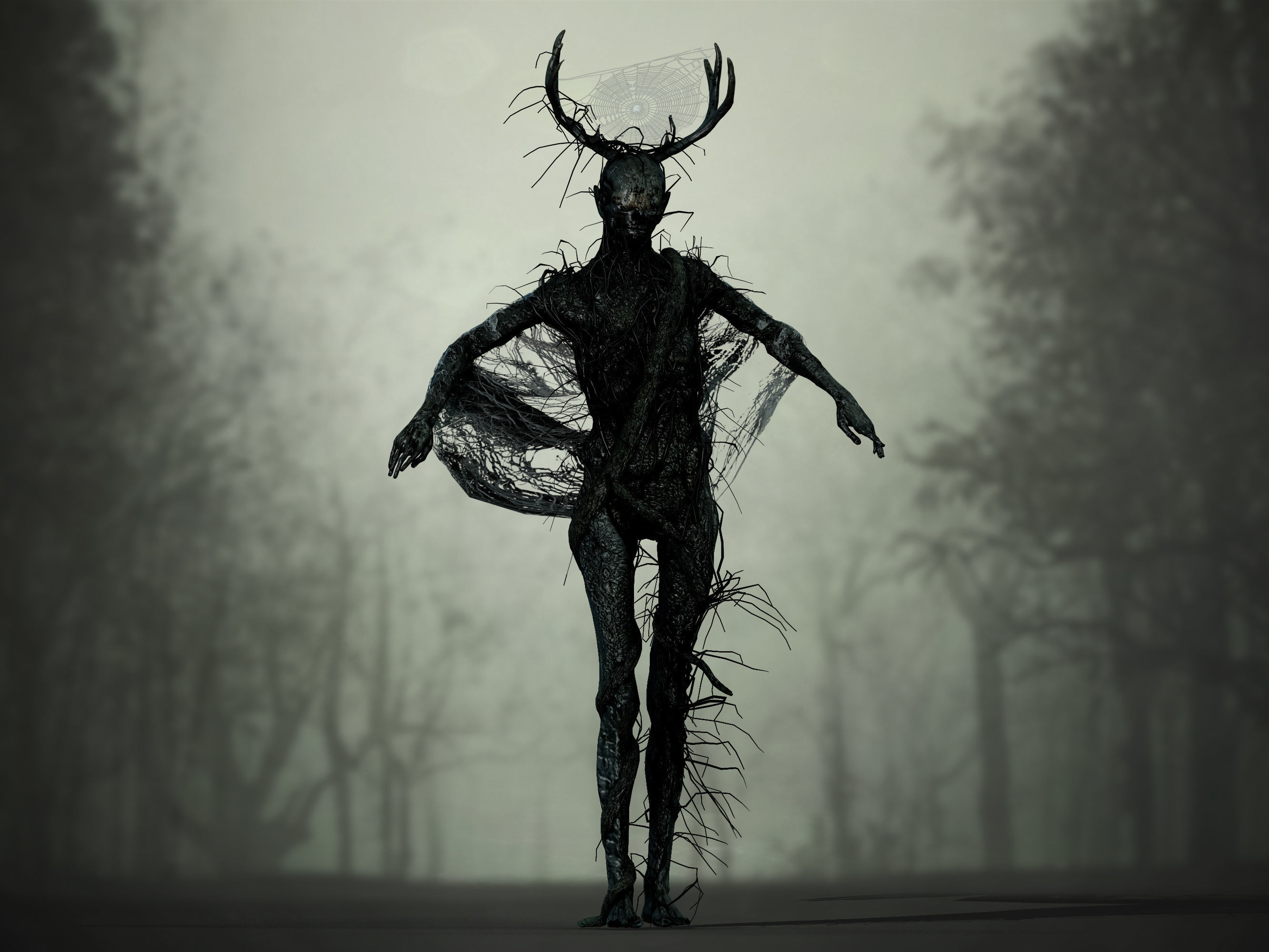 Forest Ghost Low-poly 3D model_7