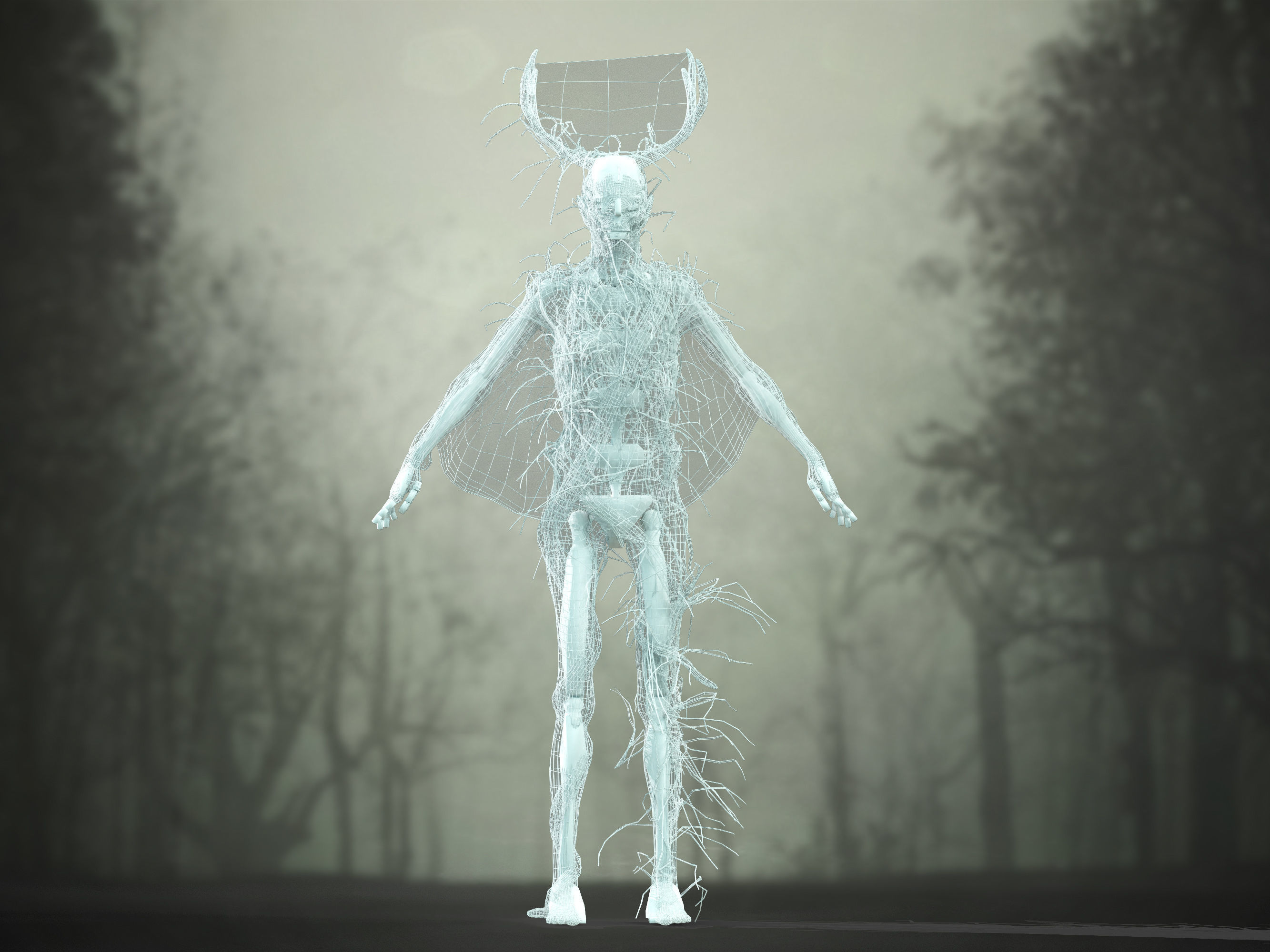 Forest Ghost Low-poly 3D model_10