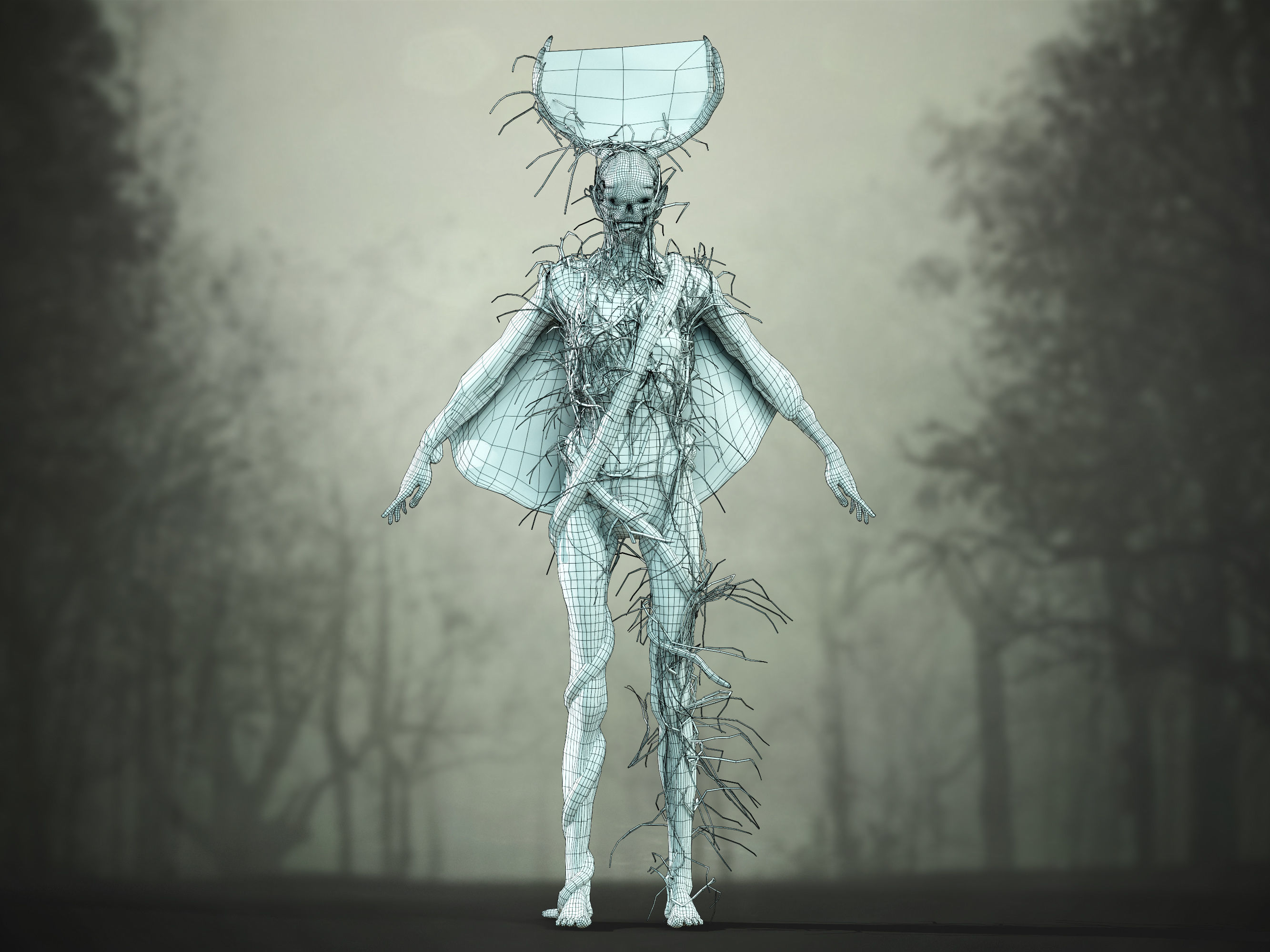 Forest Ghost Low-poly 3D model_8