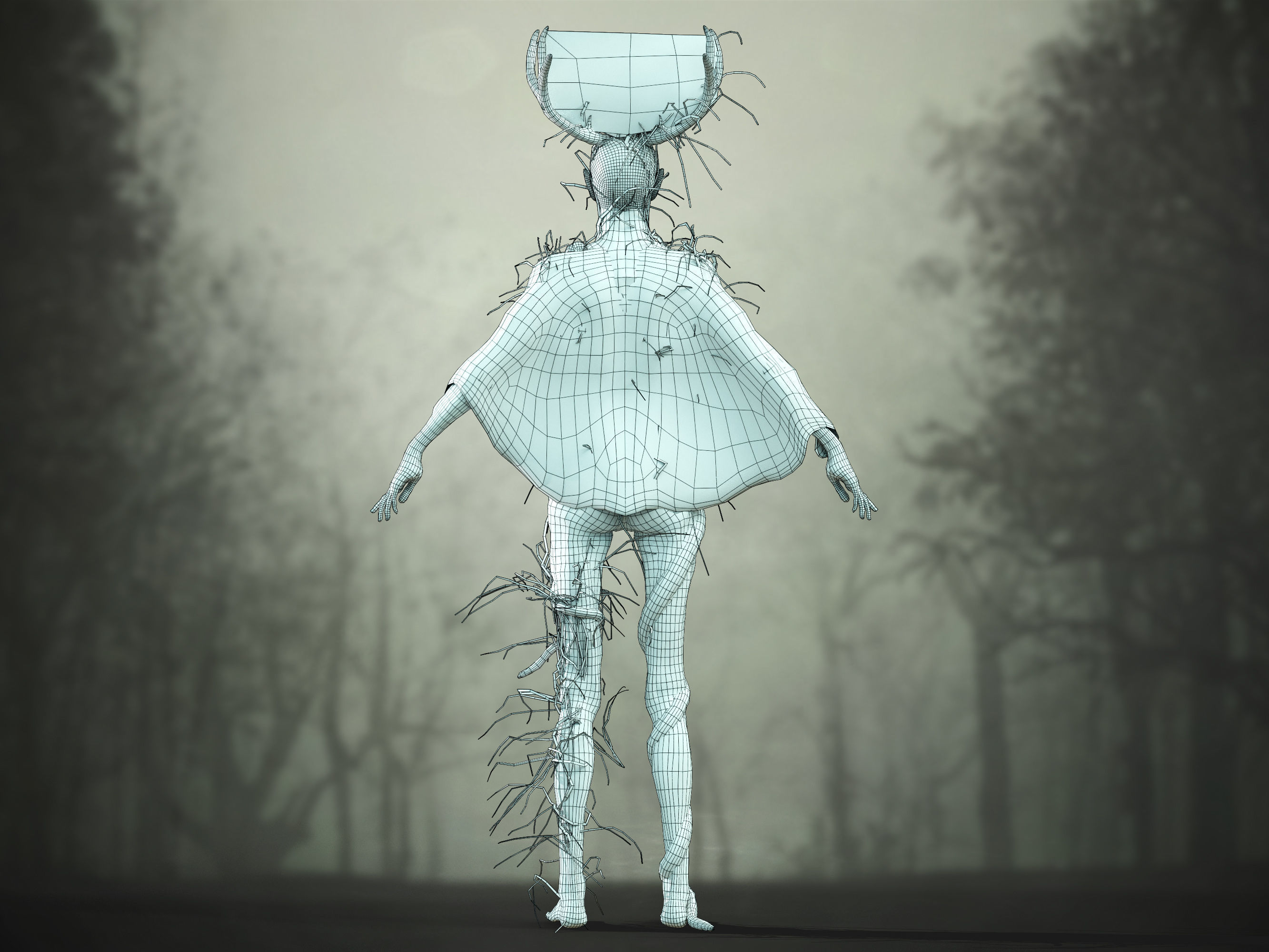 Forest Ghost Low-poly 3D model_9