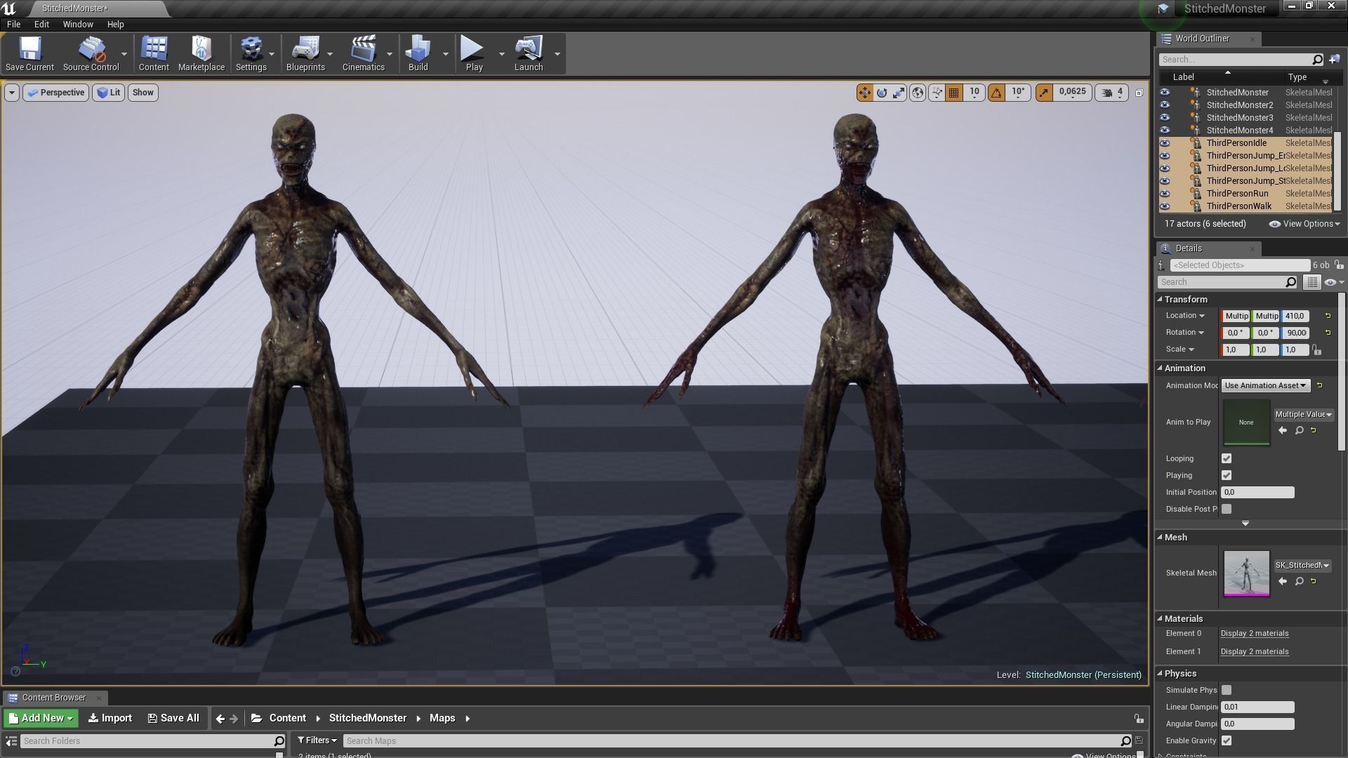 Stitched Monster  Low-poly 3D model_16