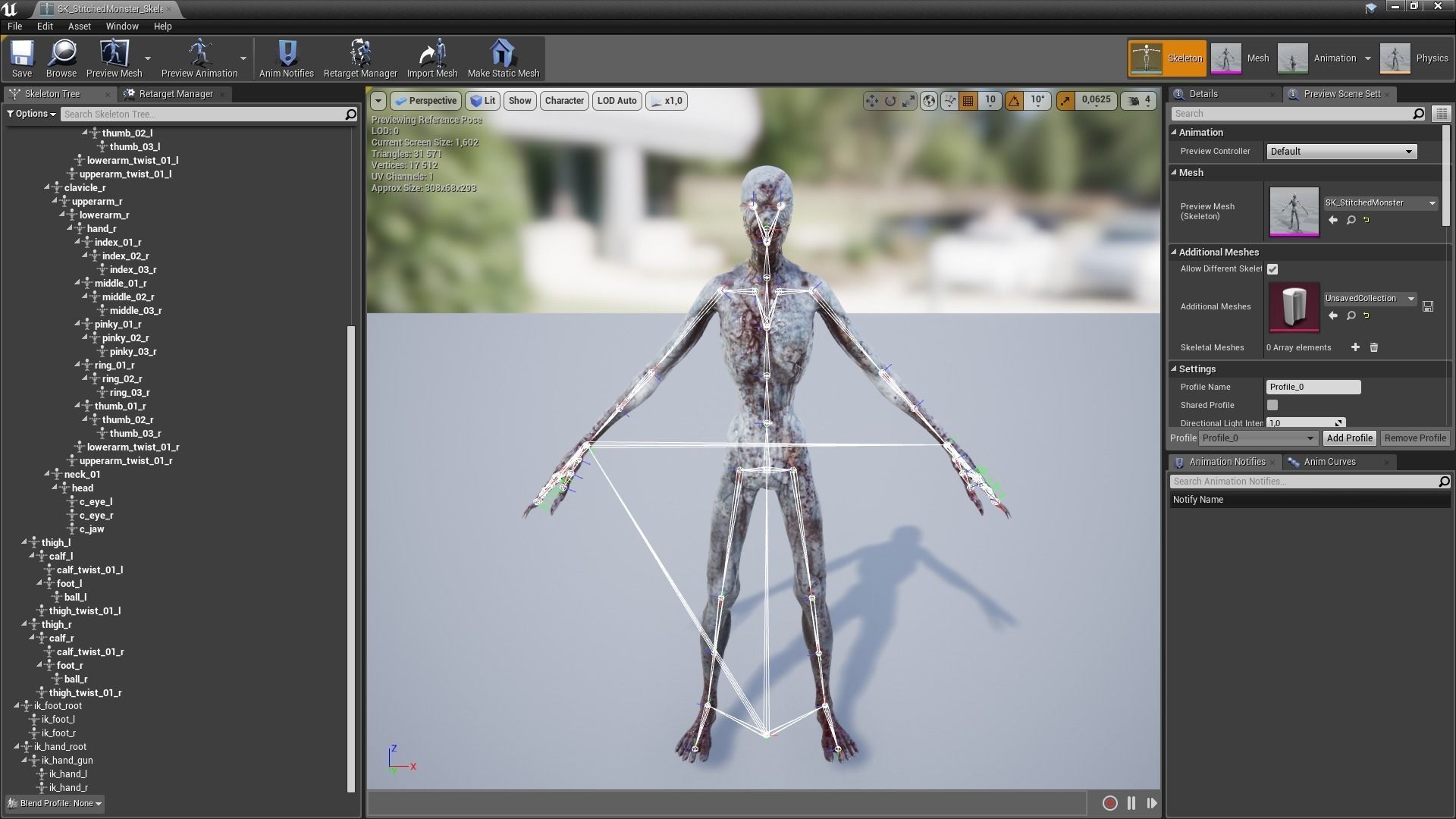Stitched Monster  Low-poly 3D model_9