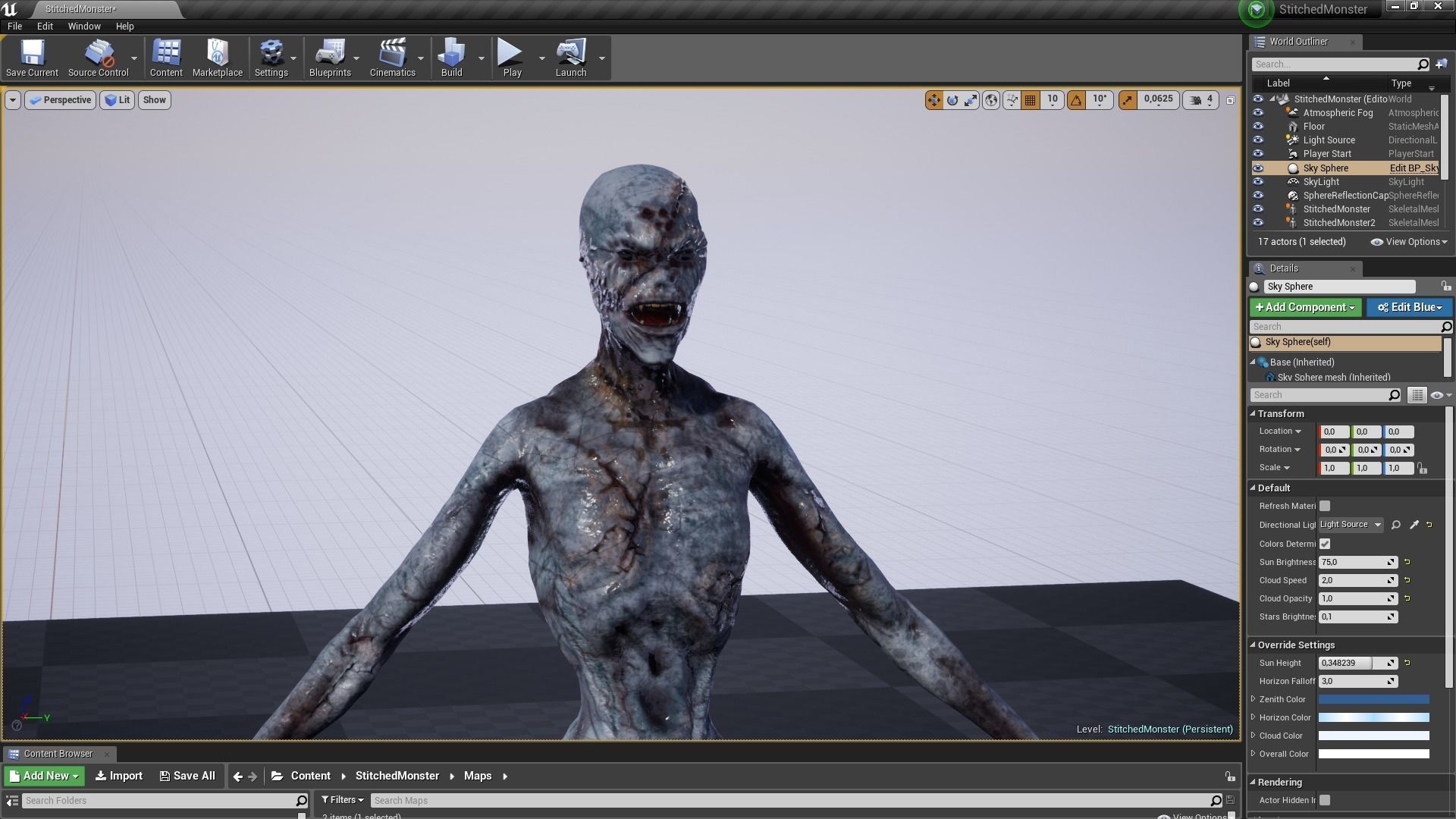 Stitched Monster  Low-poly 3D model_11