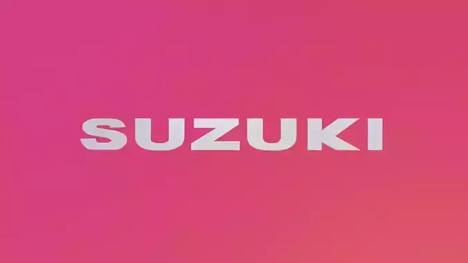 Suzuki Text Logo - Badge - Emblem Low-poly 3D model