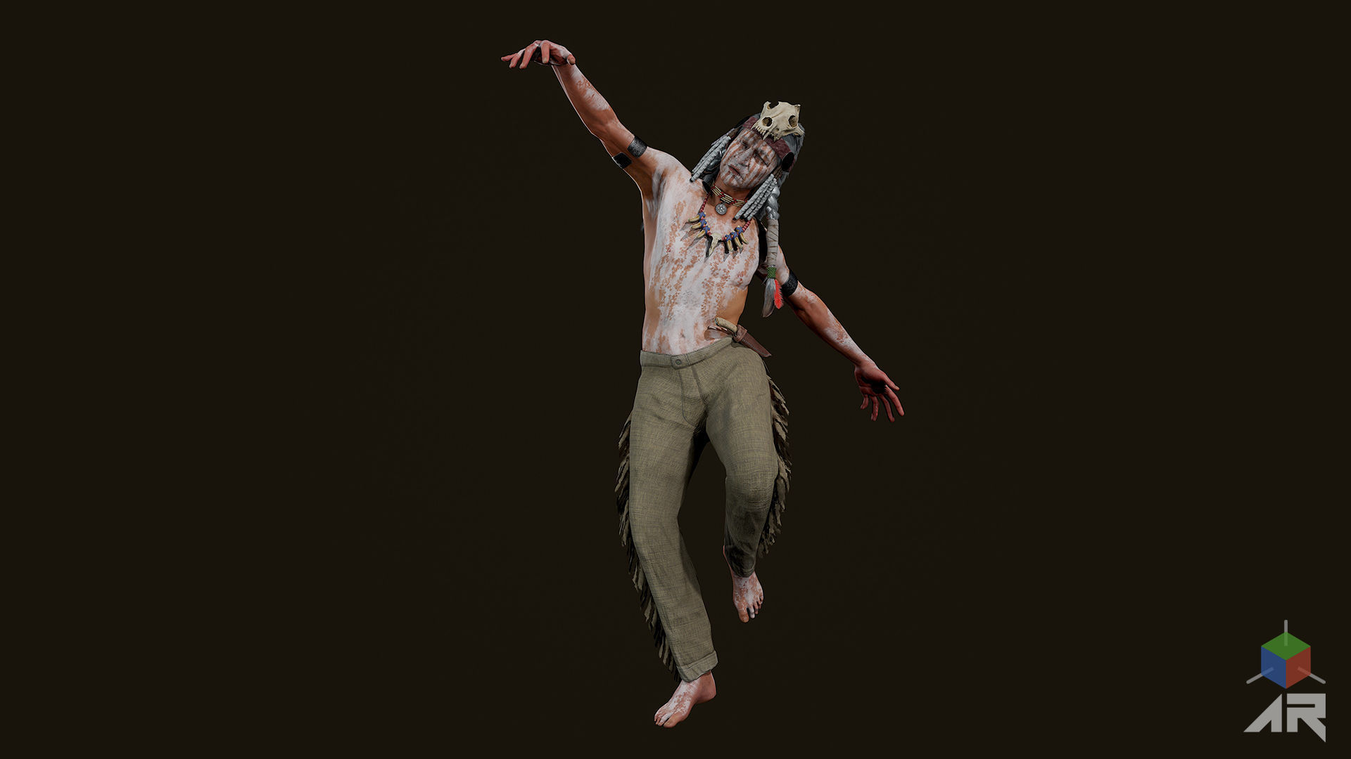 Apache Shaman Low-poly 3D model_21
