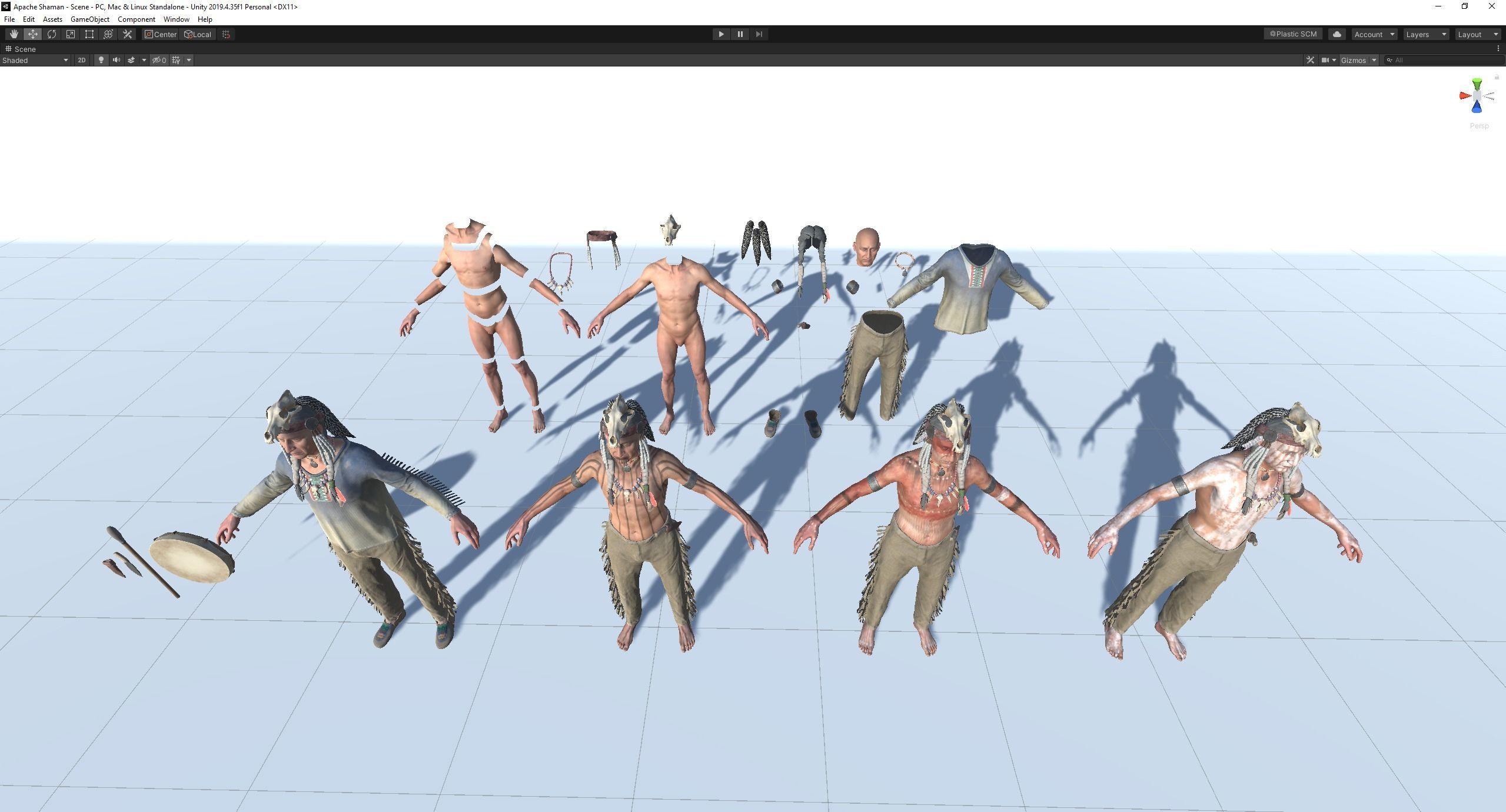 Apache Shaman Low-poly 3D model_35