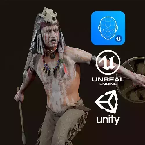 Apache Shaman Low-poly 3D model