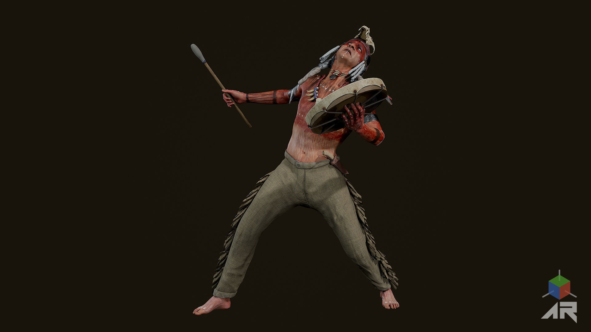 Apache Shaman Low-poly 3D model_20
