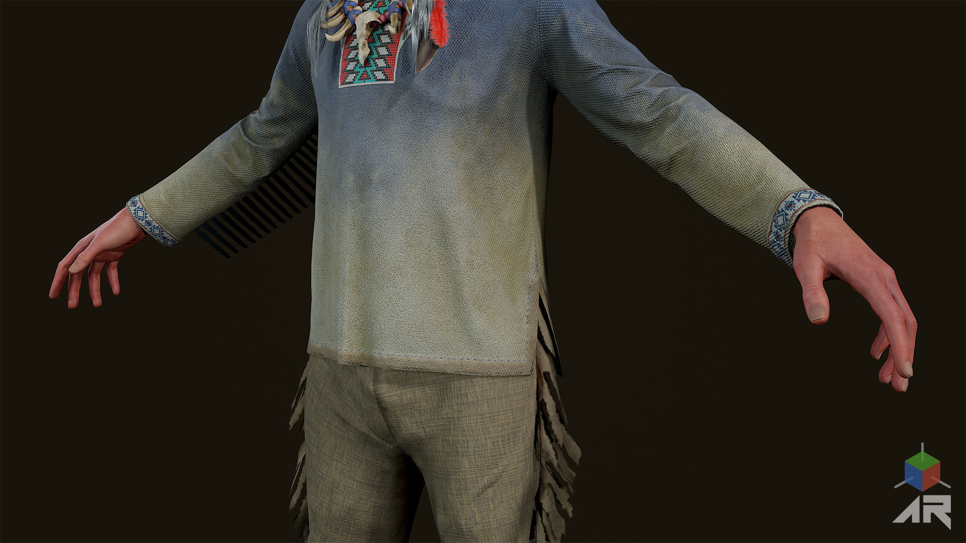 Apache Shaman Low-poly 3D model_14