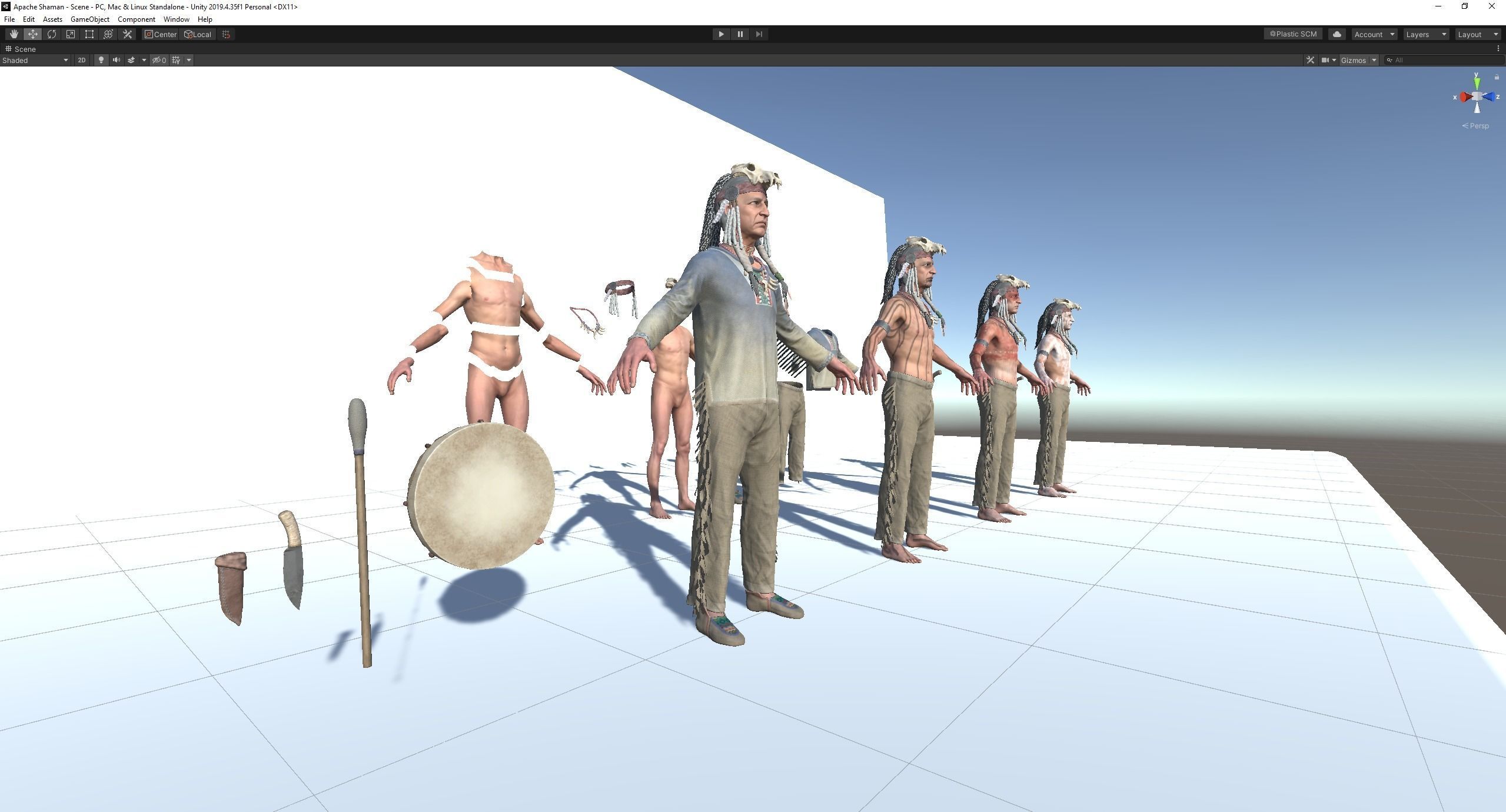 Apache Shaman Low-poly 3D model_33