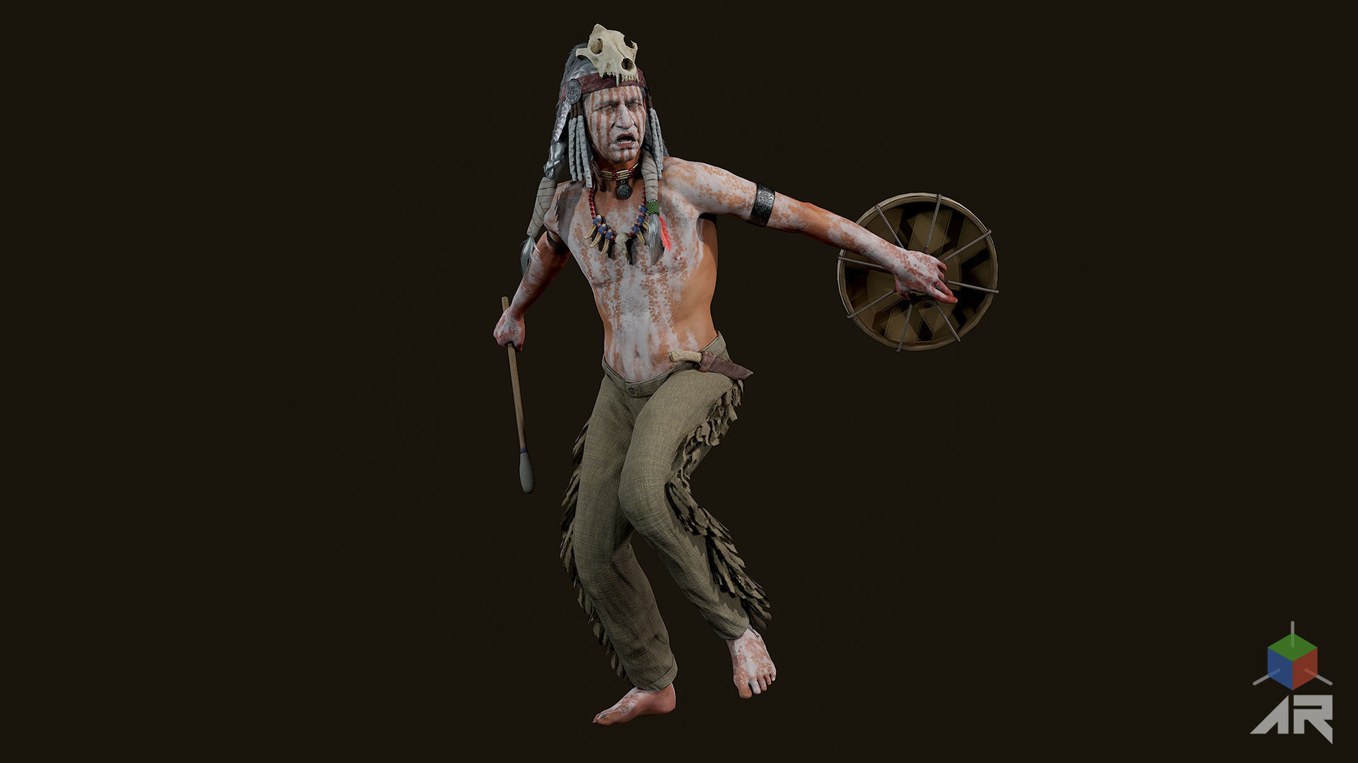 Apache Shaman Low-poly 3D model_19