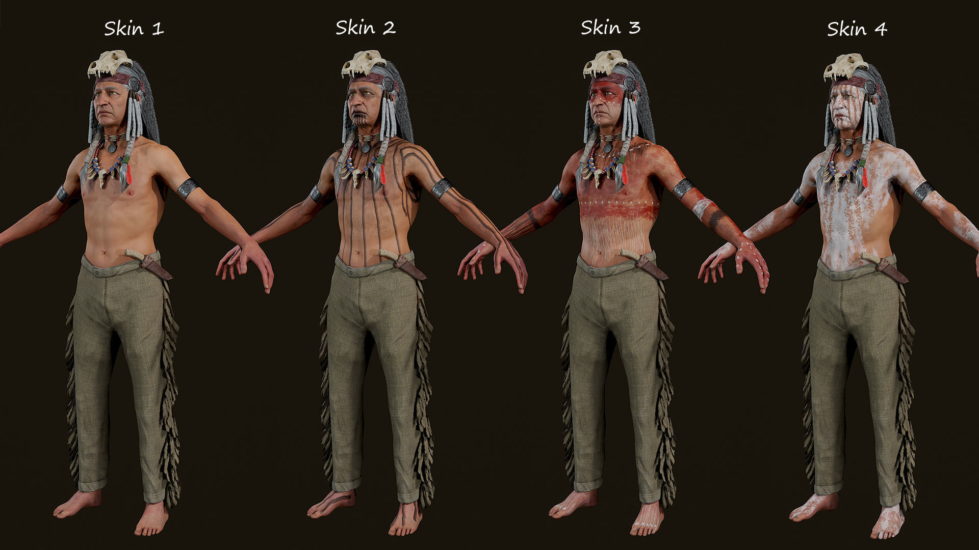 Apache Shaman Low-poly 3D model_6