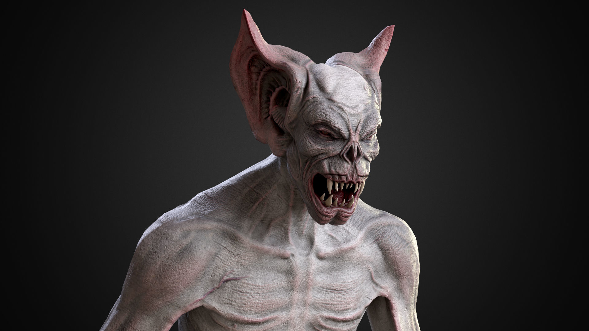 Vampire humanoid creature Low-poly 3D model_5