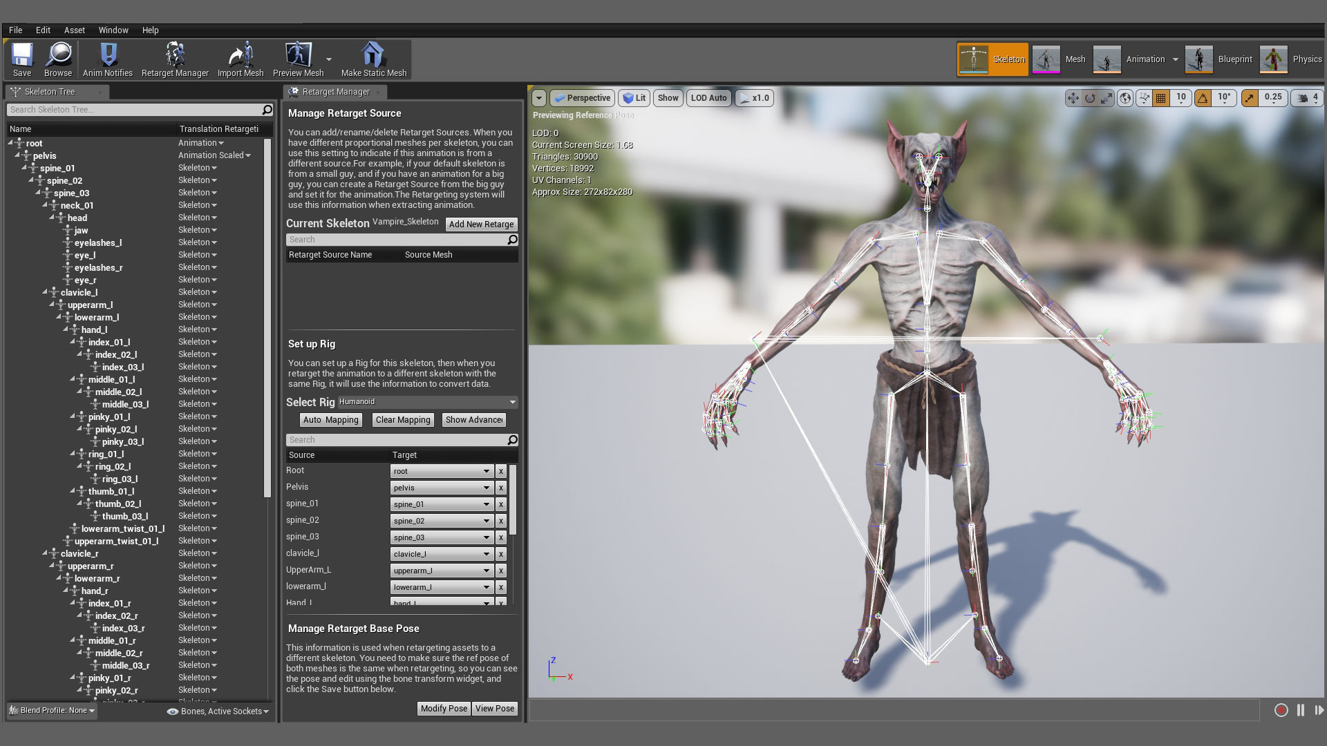 Vampire humanoid creature Low-poly 3D model_6