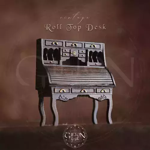 VINTAGE ROLL TOP DESK - VICTORIAN ANTIQUE