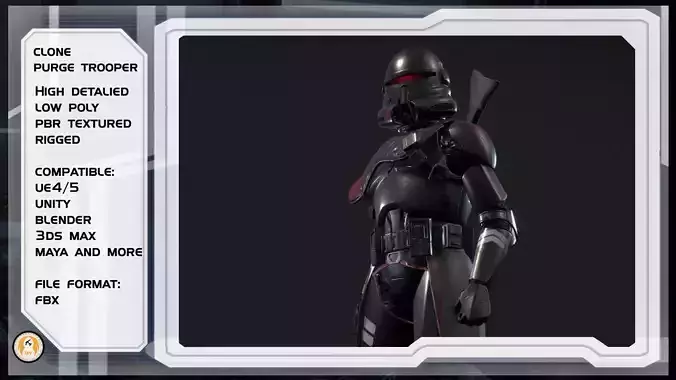 Imperial Purge Trooper Low-poly 3D model