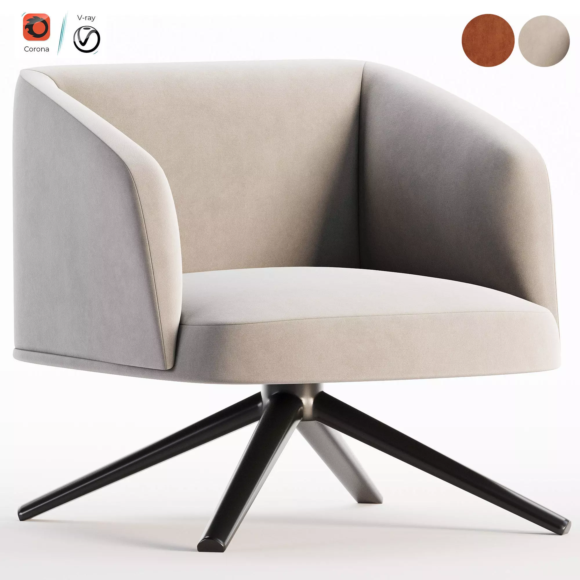 TIMO Trestle-based easy chair By La Cividina 3D model
