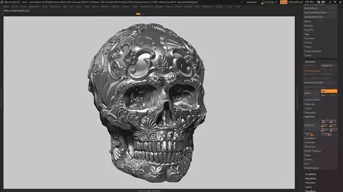 Ornament skull 02 3d print model 3D print model