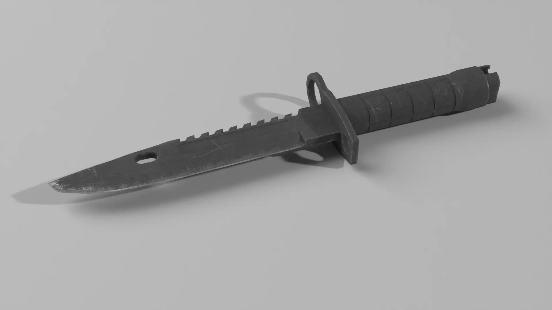 Old combat knife Free low-poly 3D model