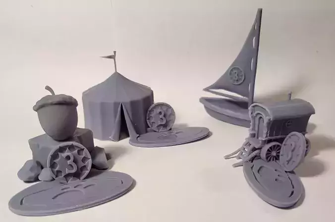 Everdell Basic Event Tiles 3DPrint replacements Files 3D print model