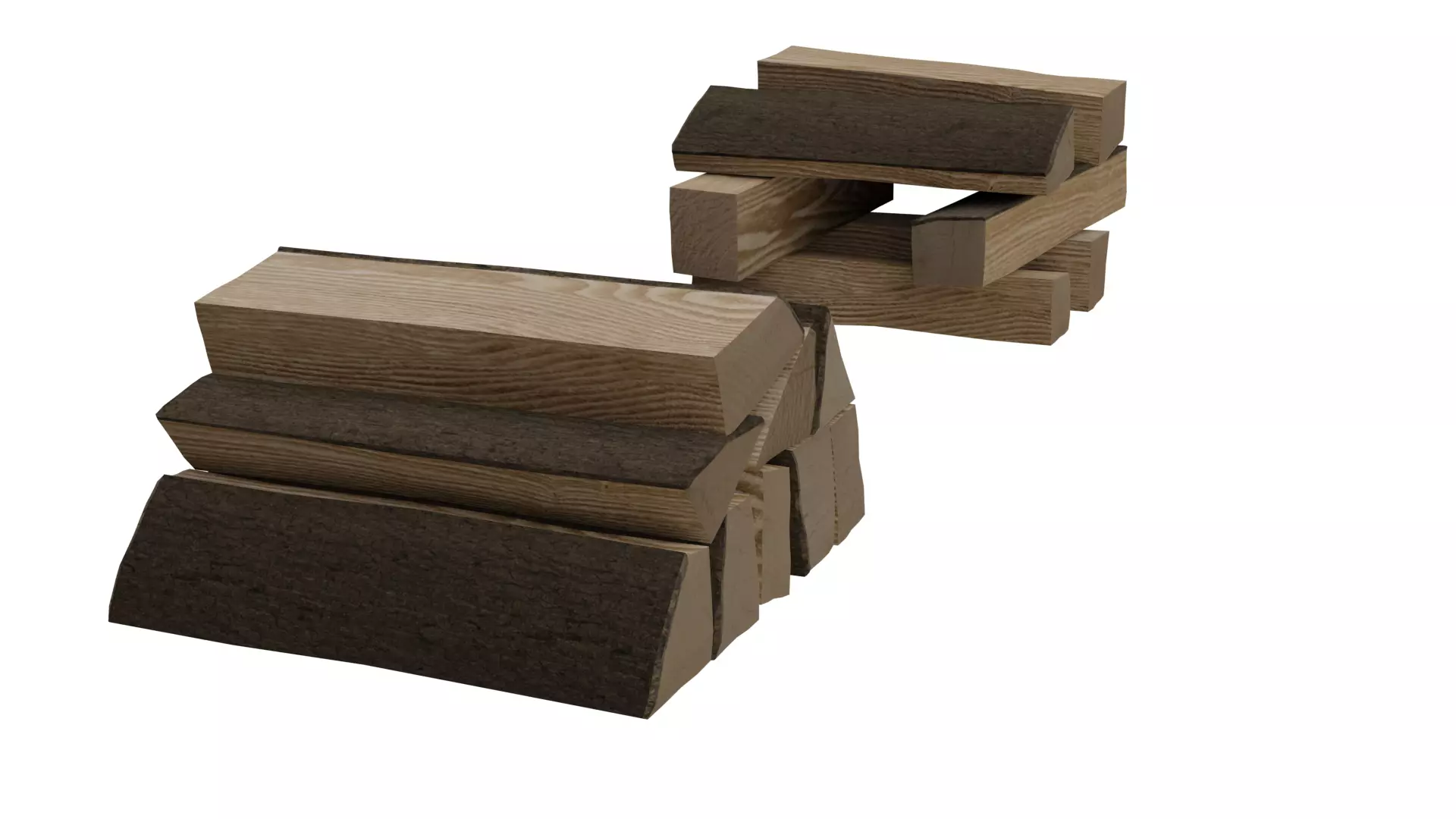 LOGS FIRE CAMP Free low-poly 3D model