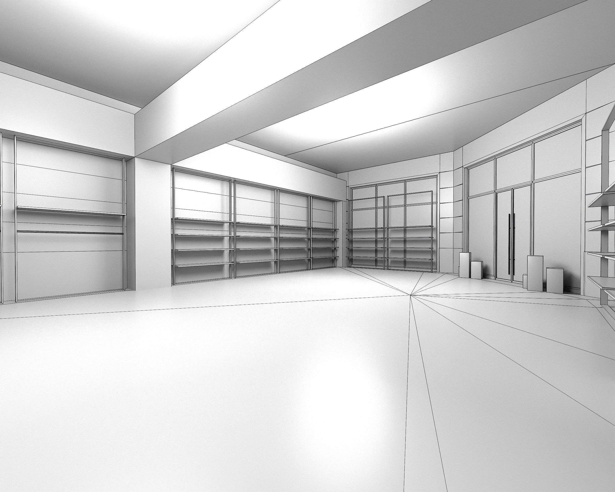 Cloth Shop Store Boutique Low-poly 3D model_12