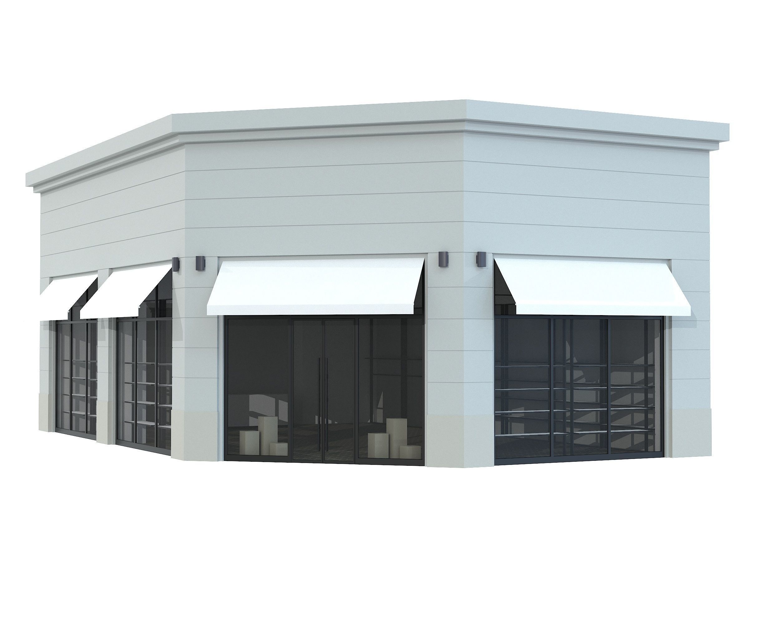 Cloth Shop Store Boutique Low-poly 3D model_1