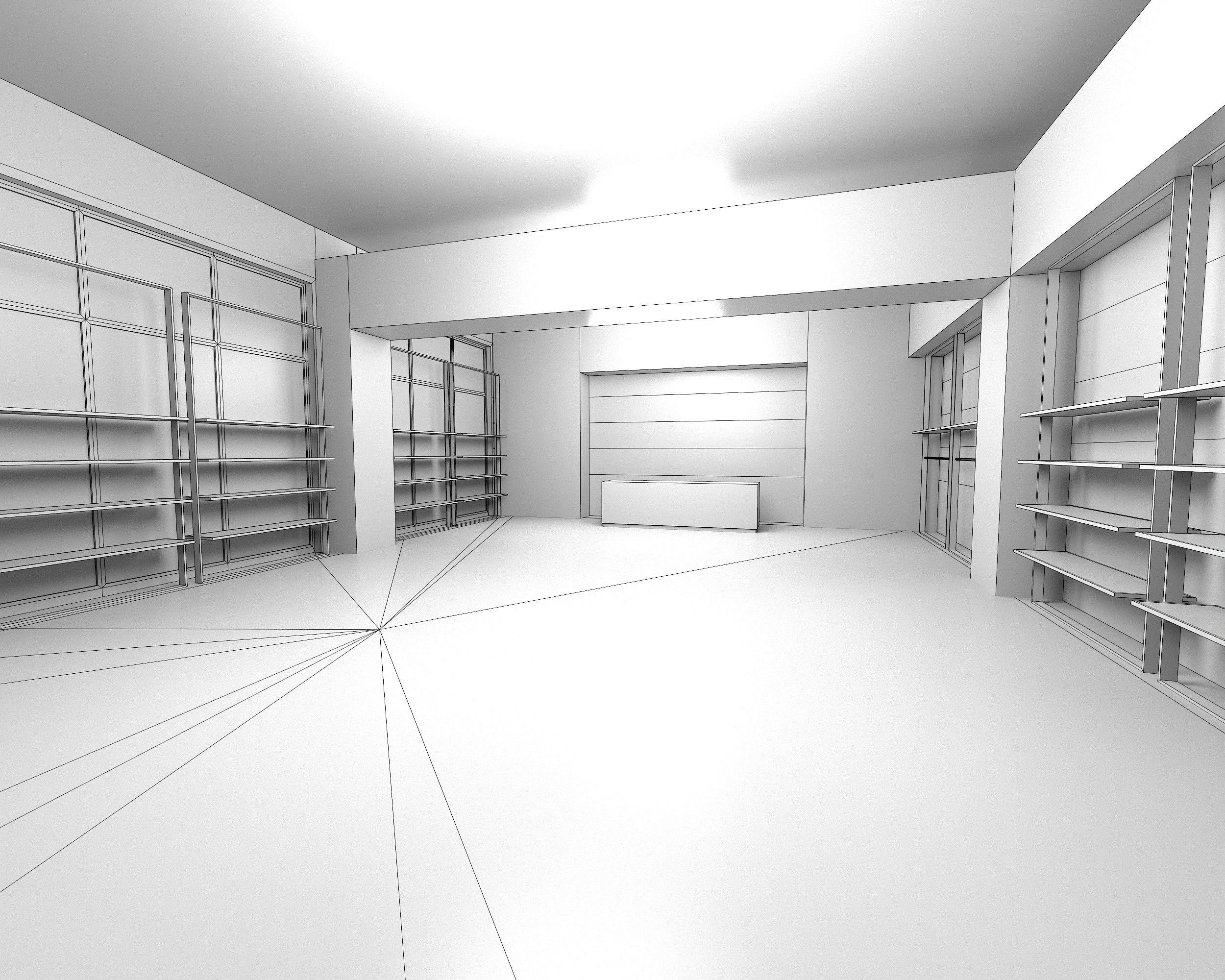 Cloth Shop Store Boutique Low-poly 3D model_13
