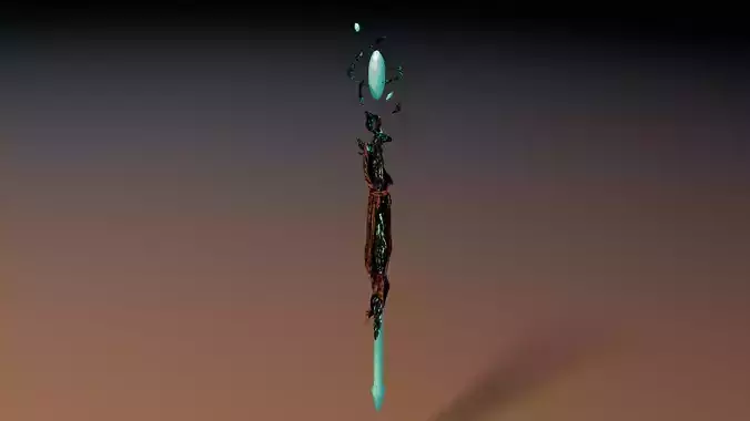 Magic staff Free low-poly 3D model