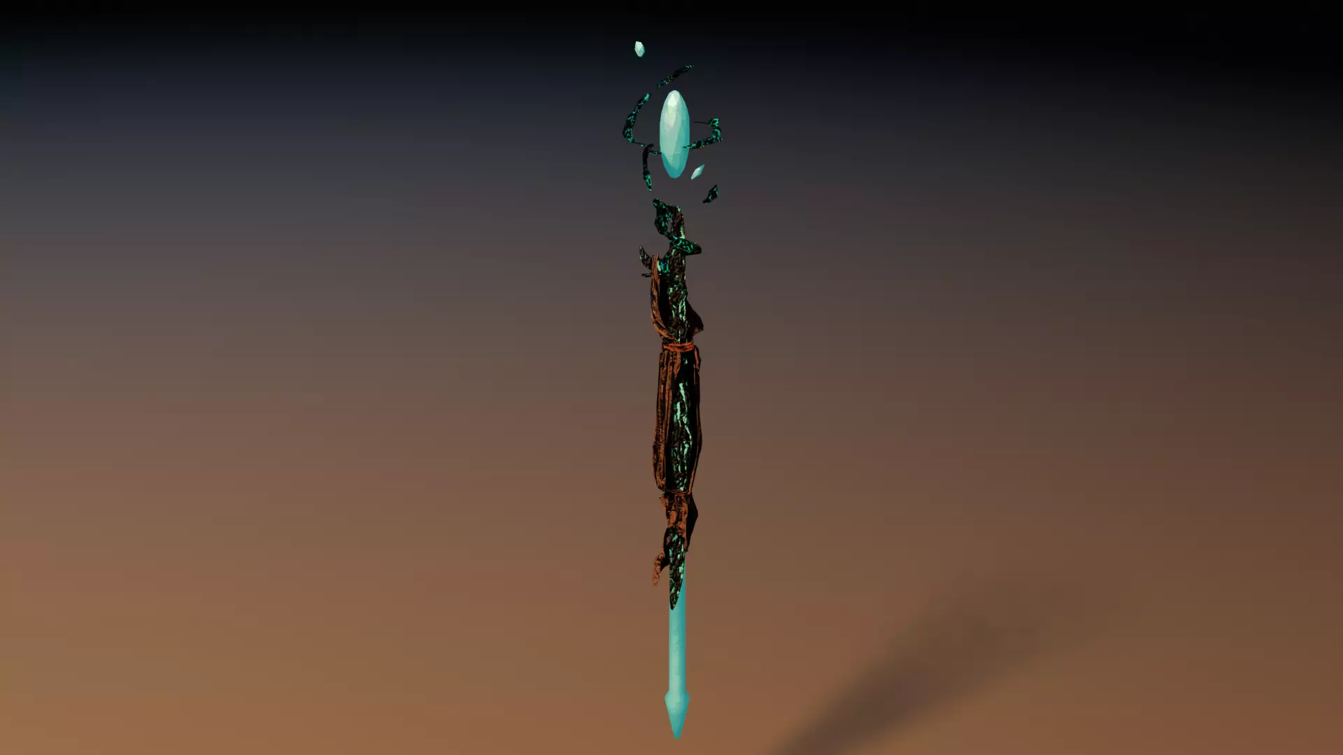 Magic staff Free low-poly 3D model_0