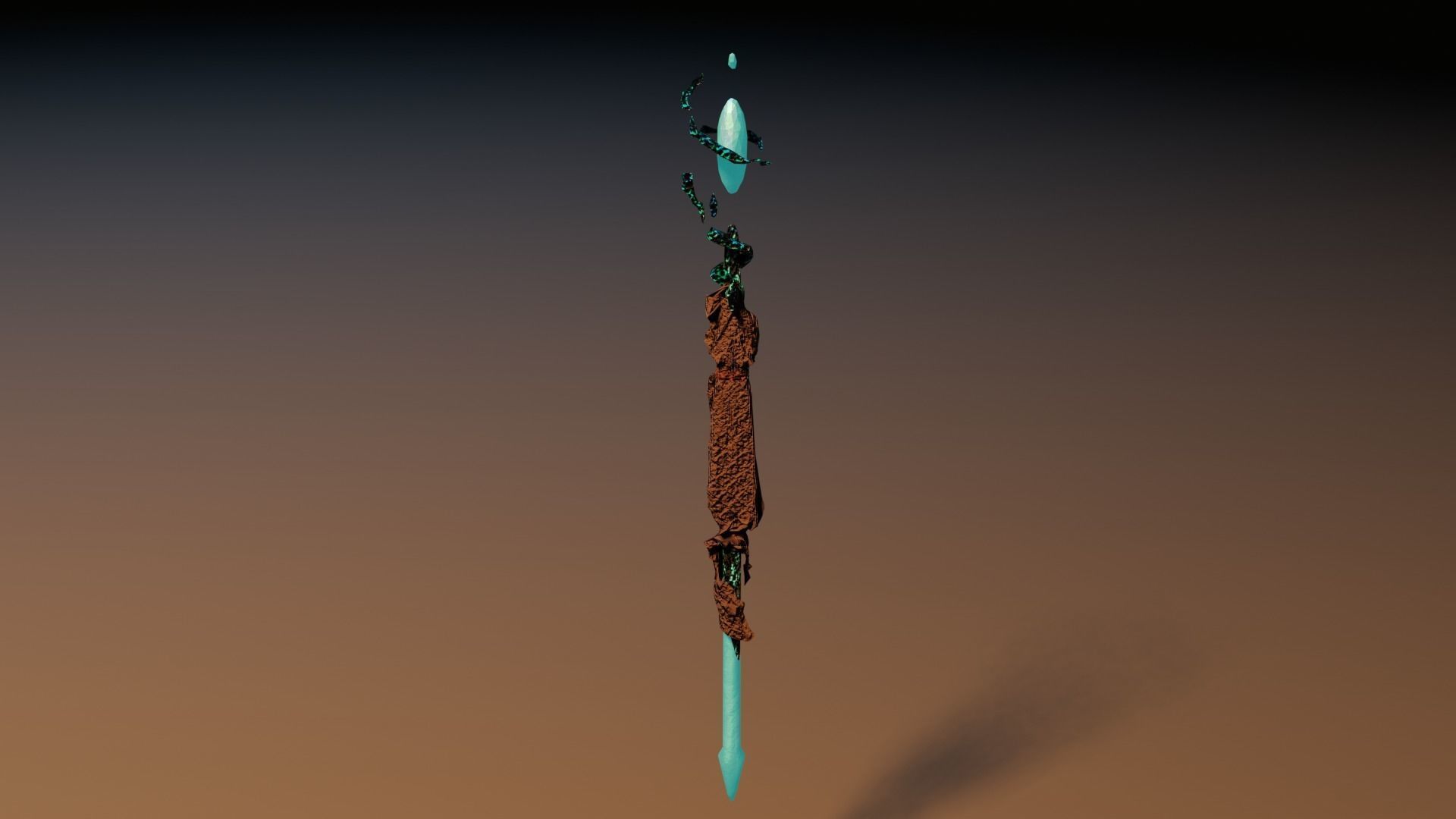 Magic staff Free low-poly 3D model_2