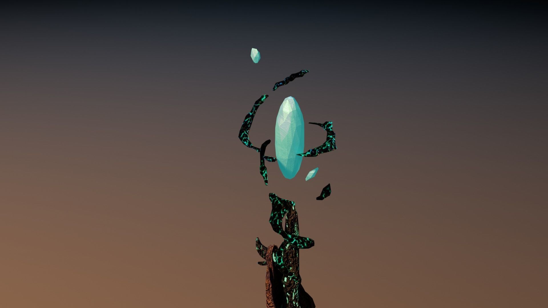 Magic staff Free low-poly 3D model_10