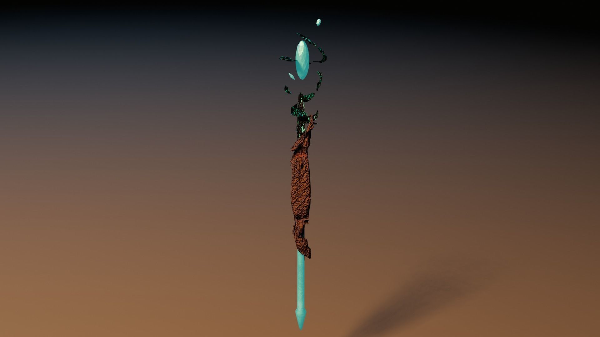 Magic staff Free low-poly 3D model_3