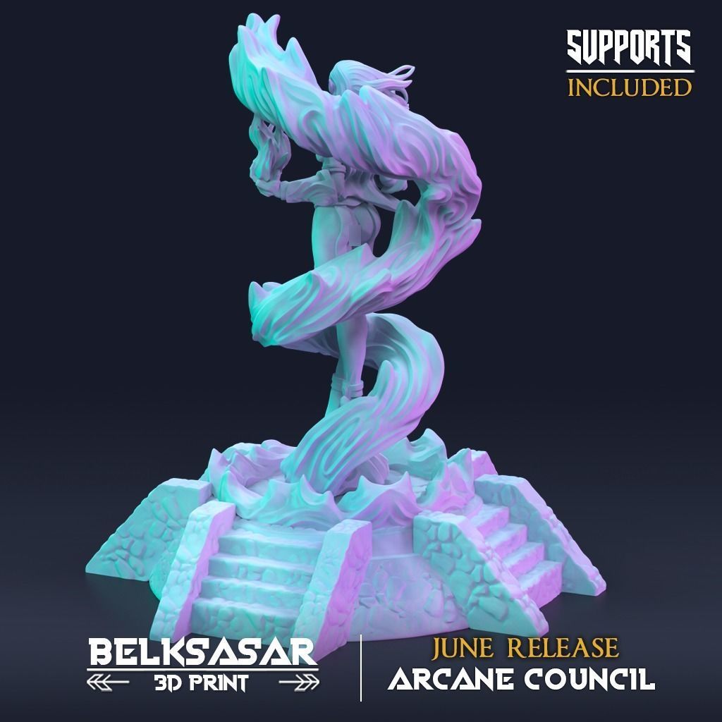 Wizard Azari Flameheart - Normal and Nude 3D print model_5