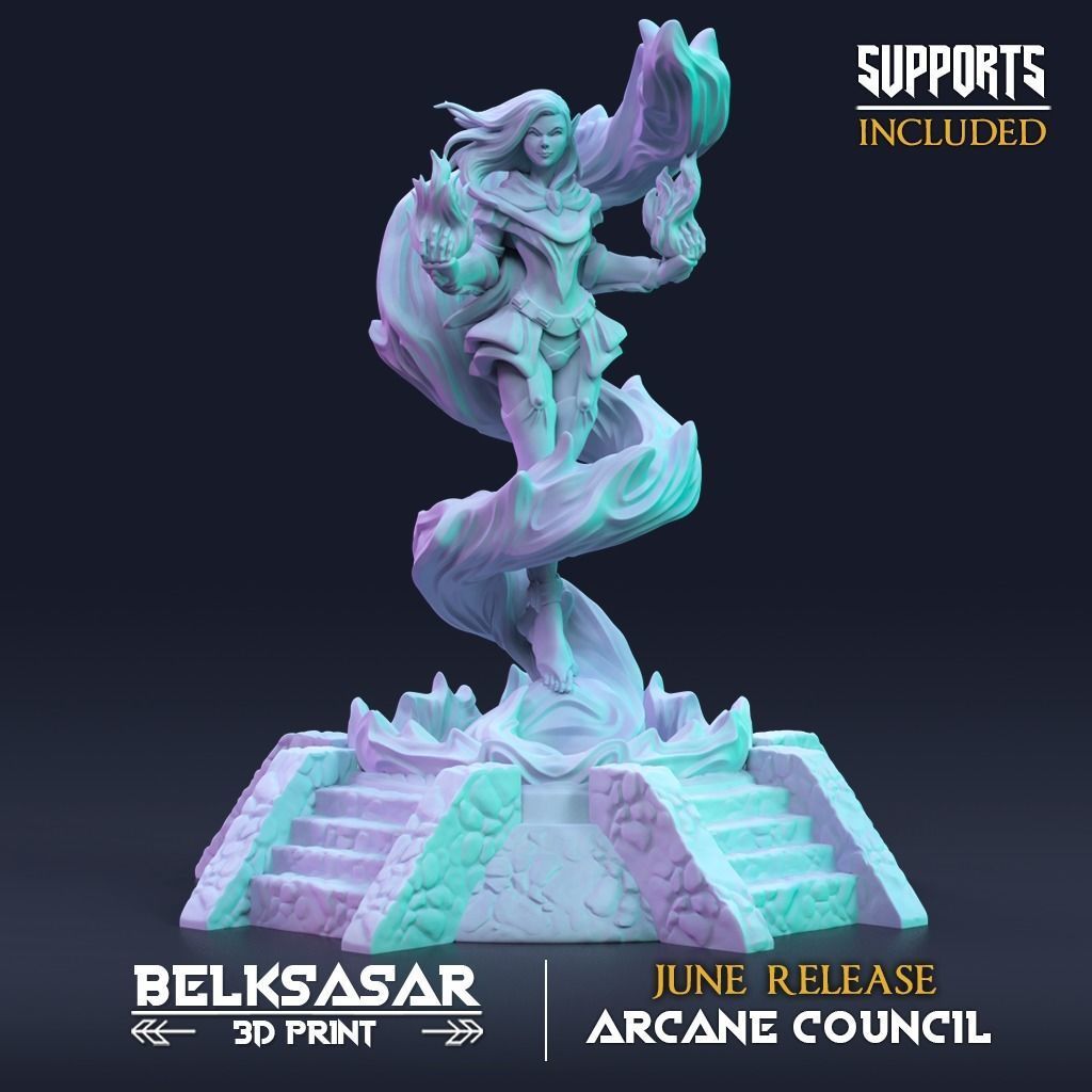 Wizard Azari Flameheart - Normal and Nude 3D print model_2